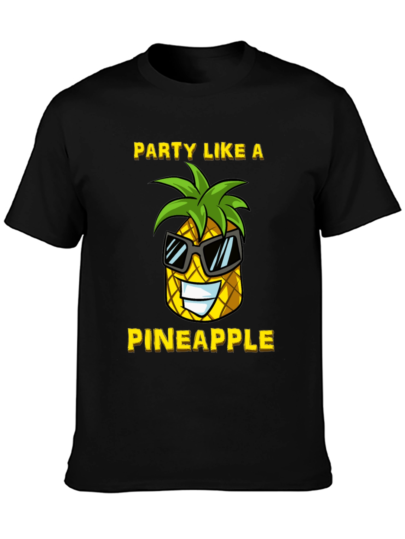 Black Party Like a Pineapple Graphic T-Shirt view 3