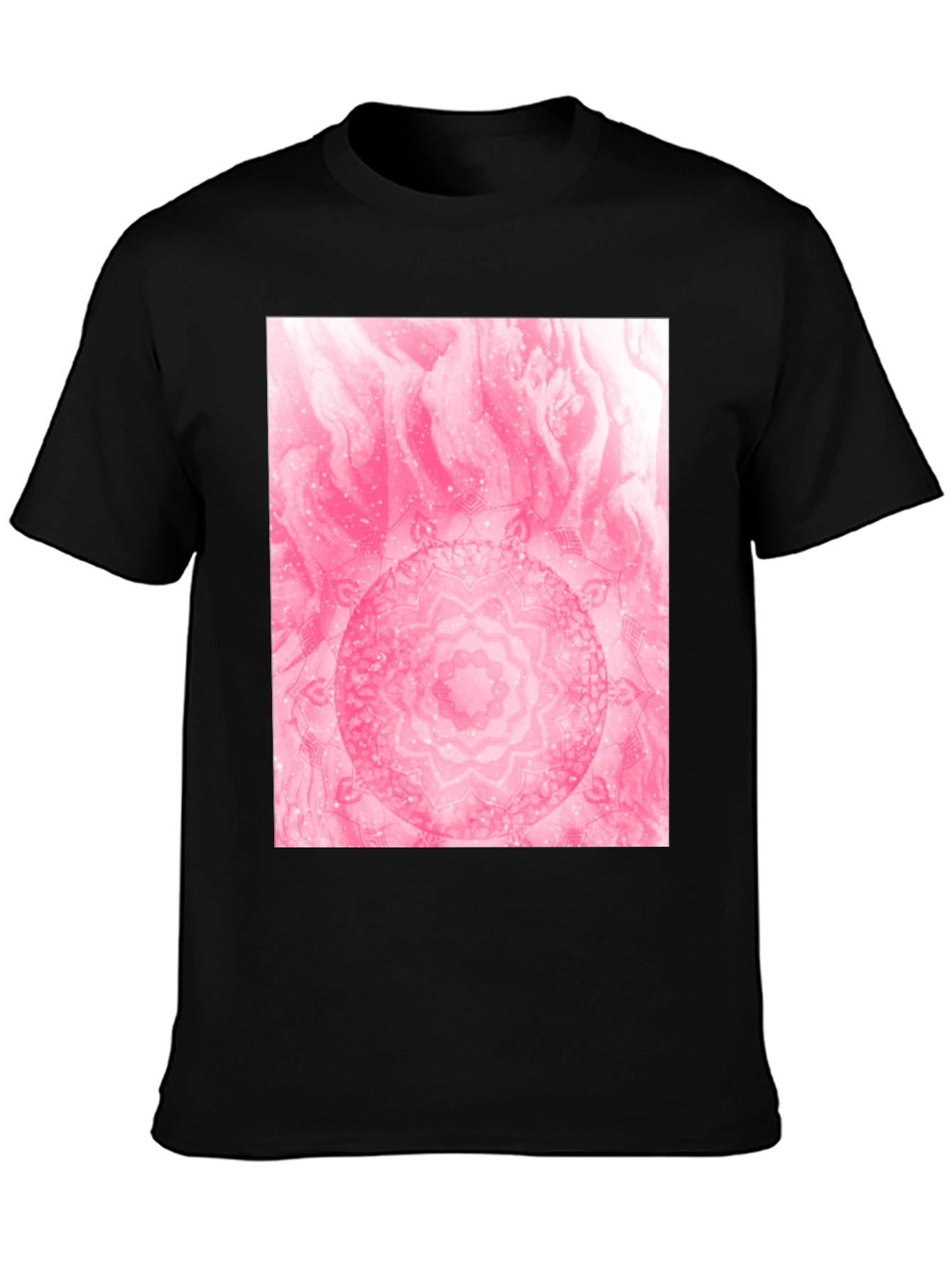 Black Pink Mandala Graphic T-Shirt view 3