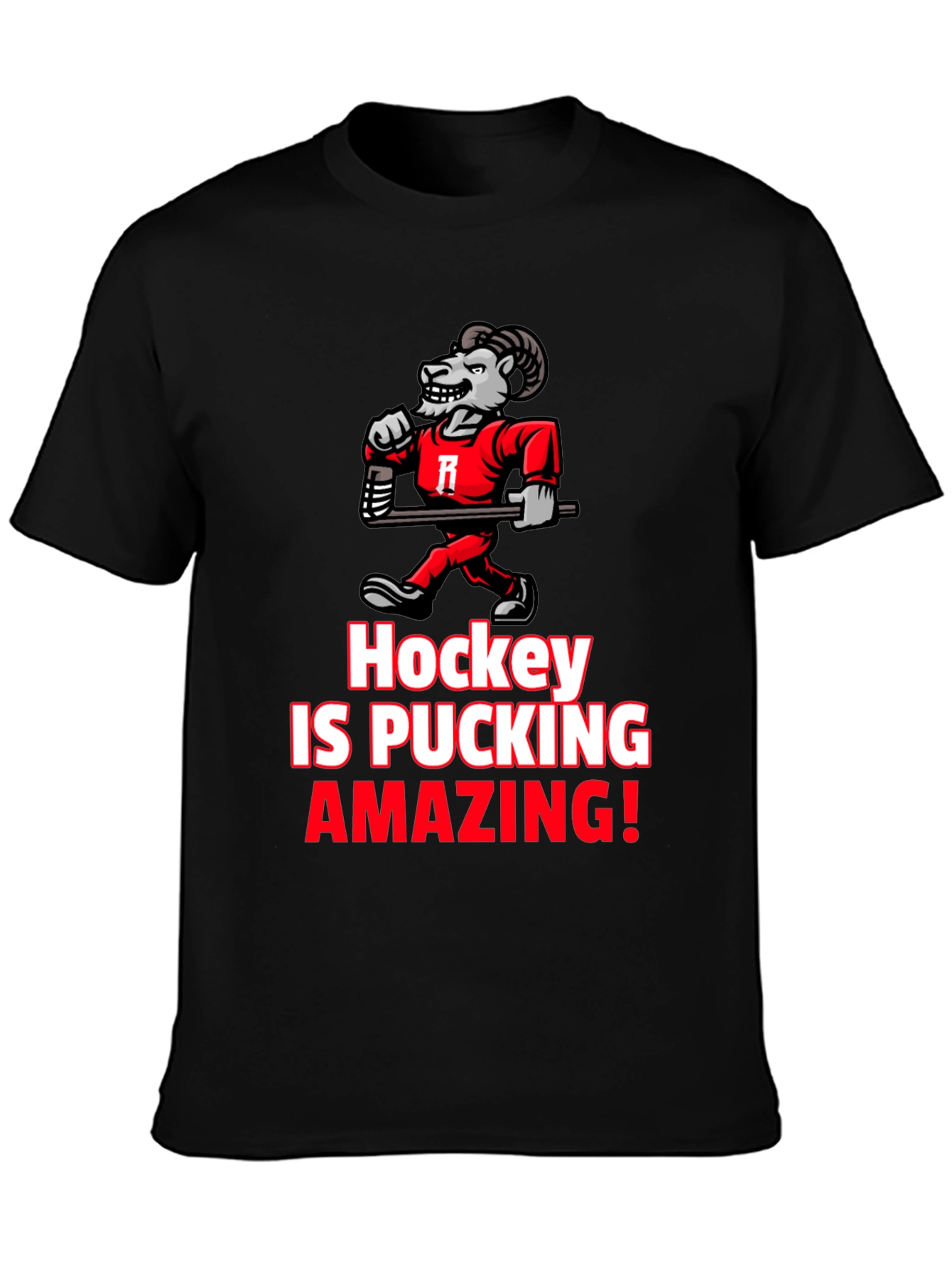 Black Hockey is Pucking Amazing T-Shirt view 3