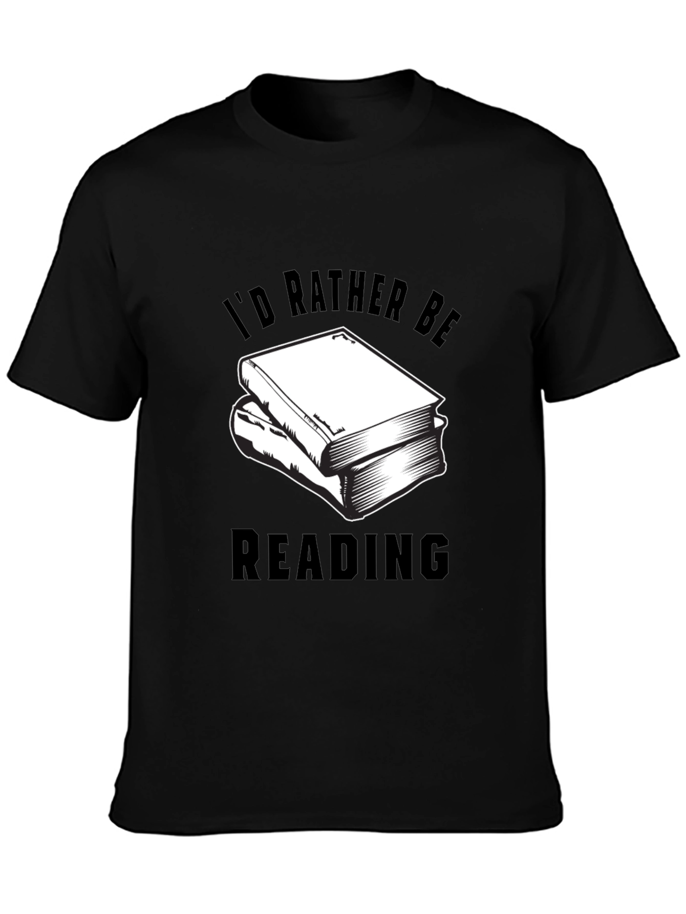 Black I'd Rather Be Reading Graphic Tee view 3