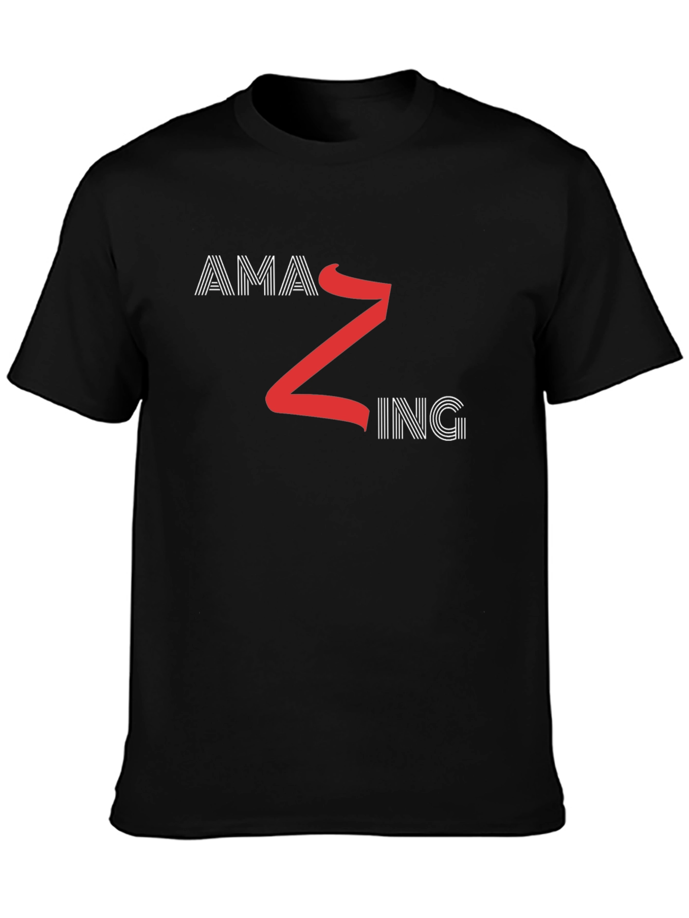 Black Amazing Graphic Black T-Shirt view 3