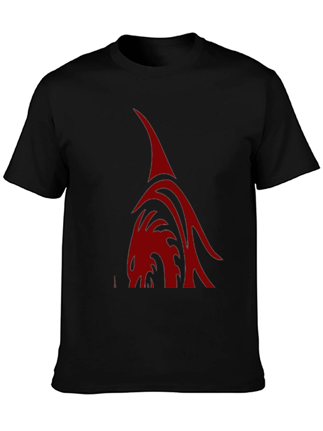 Black Men's Black T-Shirt with Red Dragon Graphic view 3