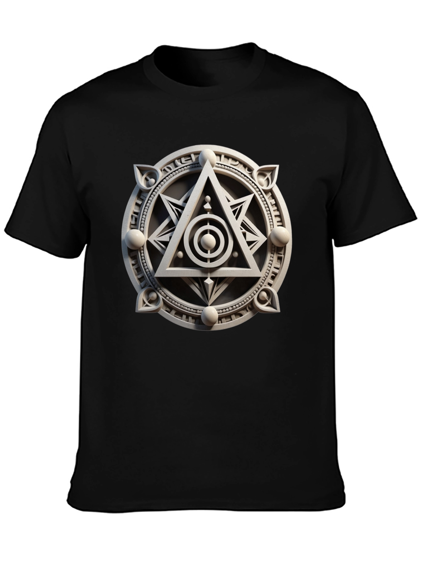 Black Mystic Symbol Graphic Tee - Geometric Design view 3