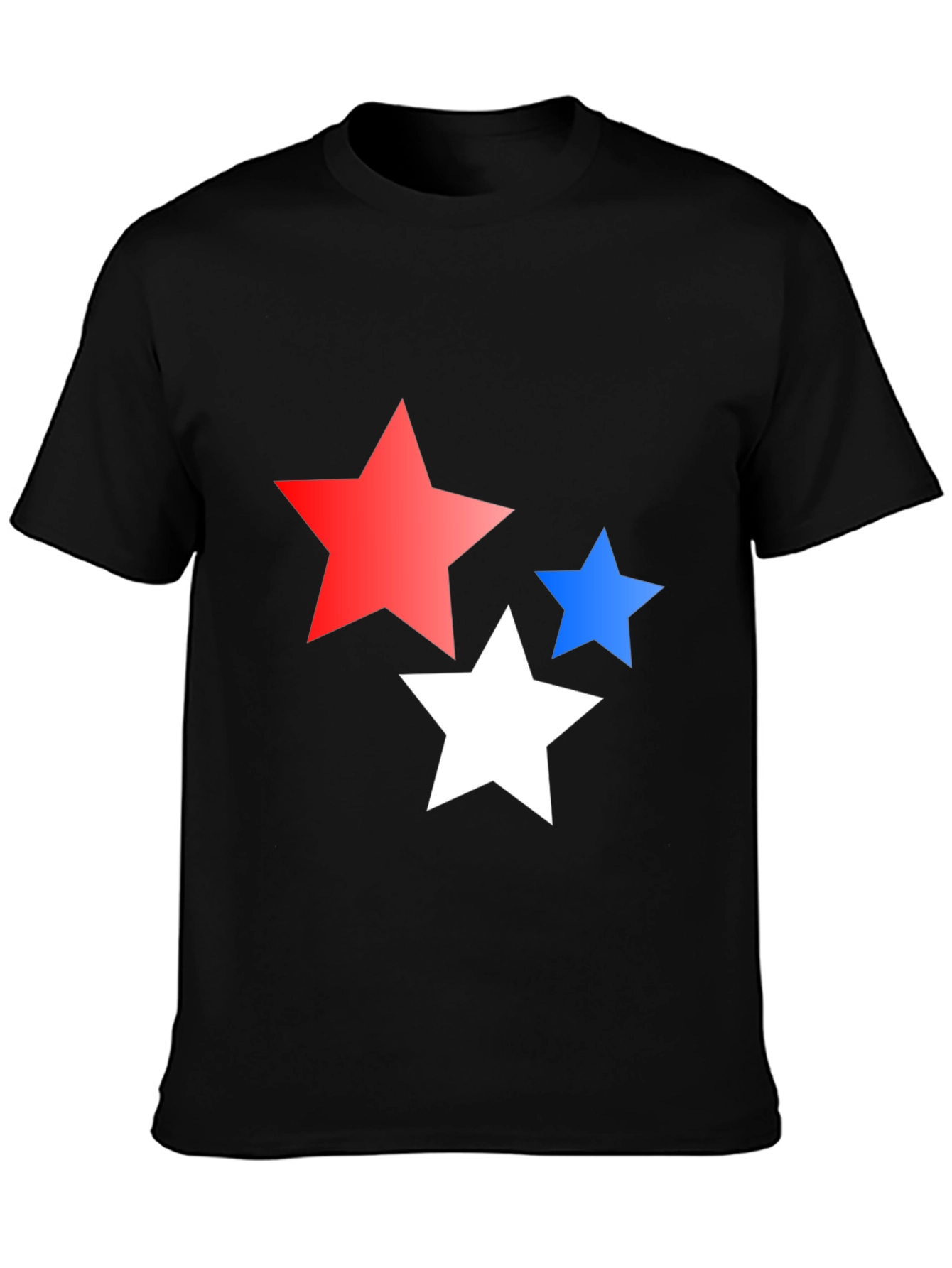 Black Stars Graphic Print Black T-Shirt view 3