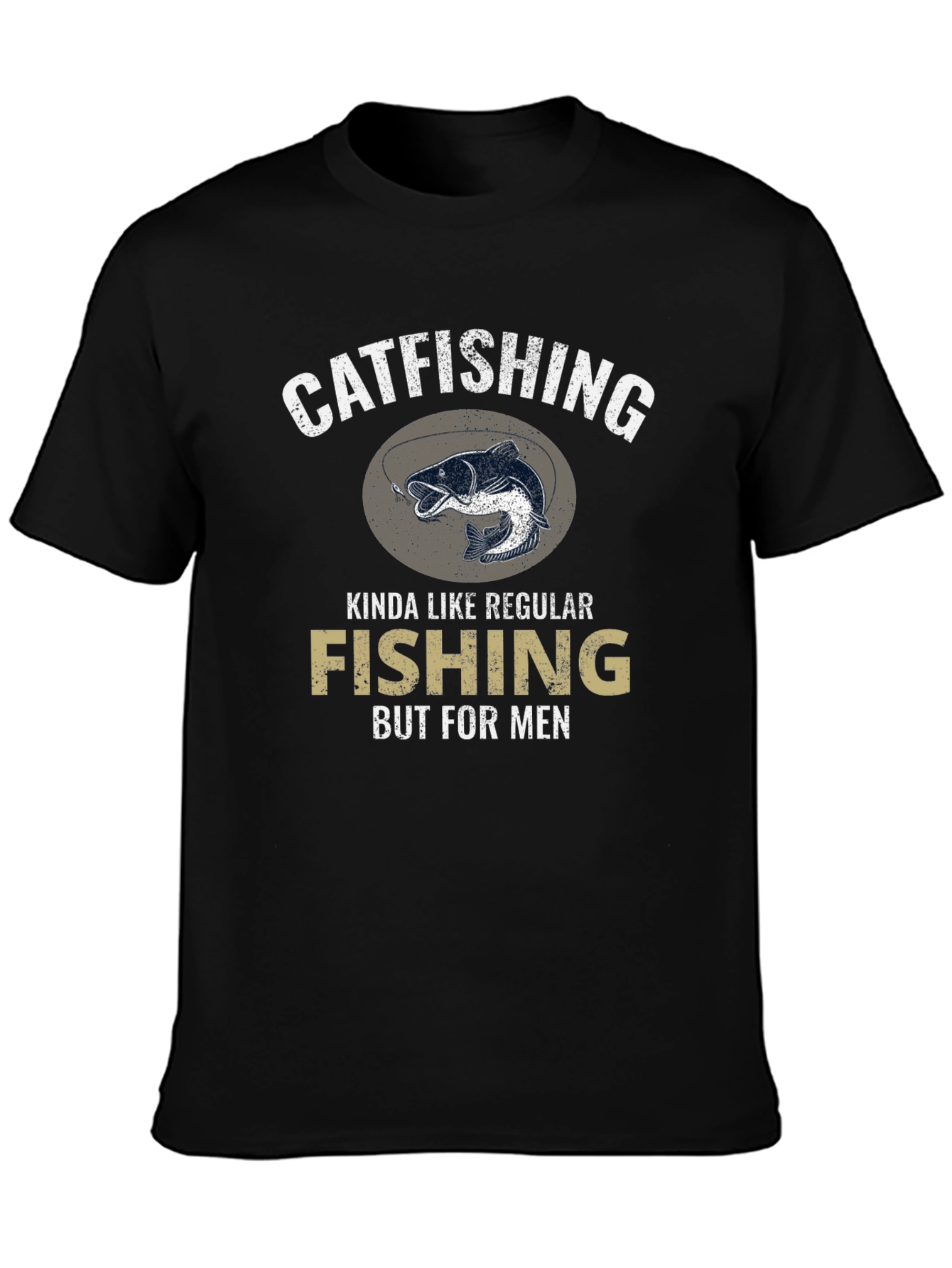 Black Catfishing T-Shirt - Fishing But For Men view 3