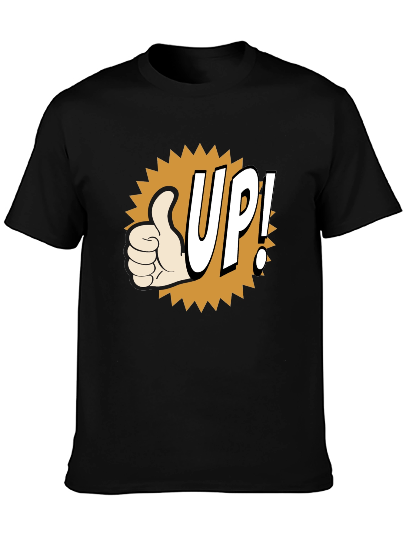 Black Thumbs Up! Graphic Tee - Black Cotton Blend view 3