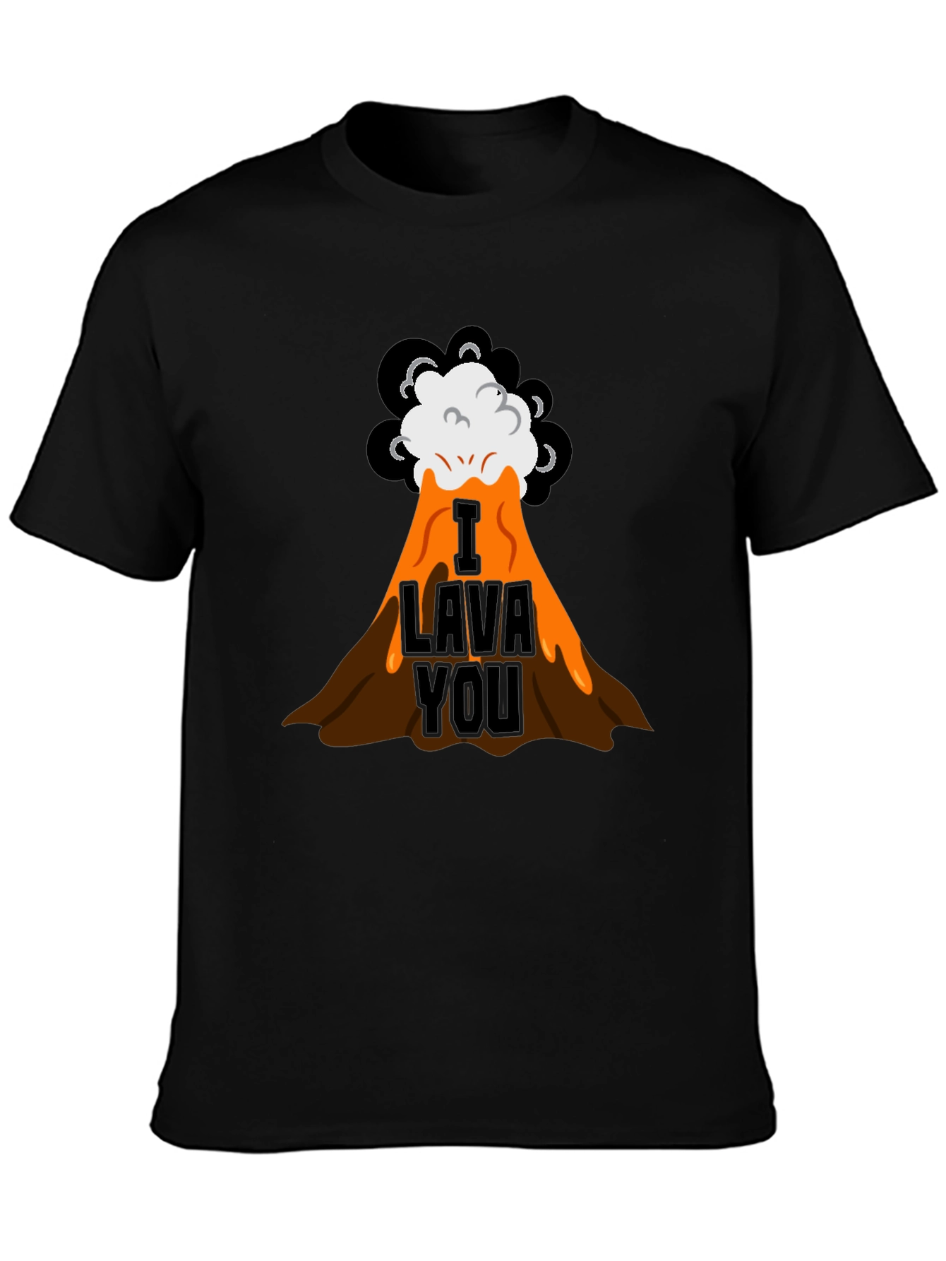 Black I Lava You Graphic Tee - Trendy Volcano Design view 3