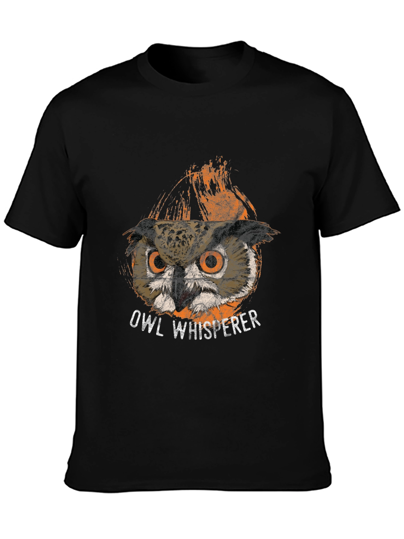 Black Owl Whisperer Graphic T-Shirt - Men's Black Tee view 3