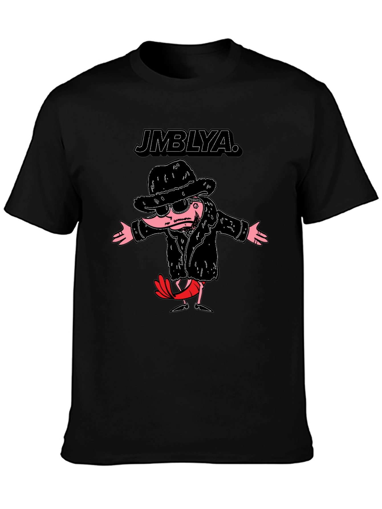 Black JMBLYA Graphic T-Shirt - Quirky Cartoon Tee view 3
