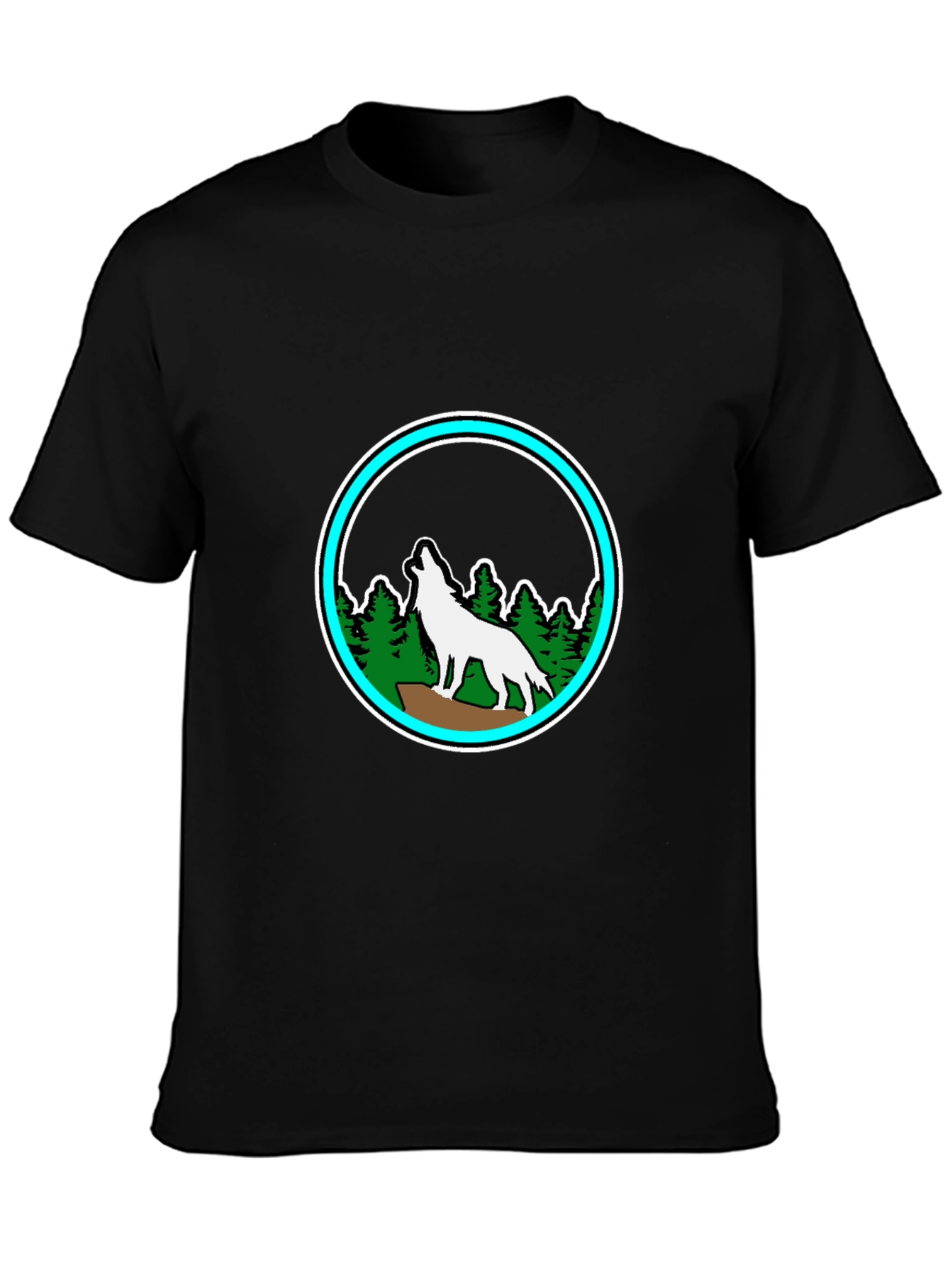 Black Wolf Howling in the Forest Graphic Tee view 3