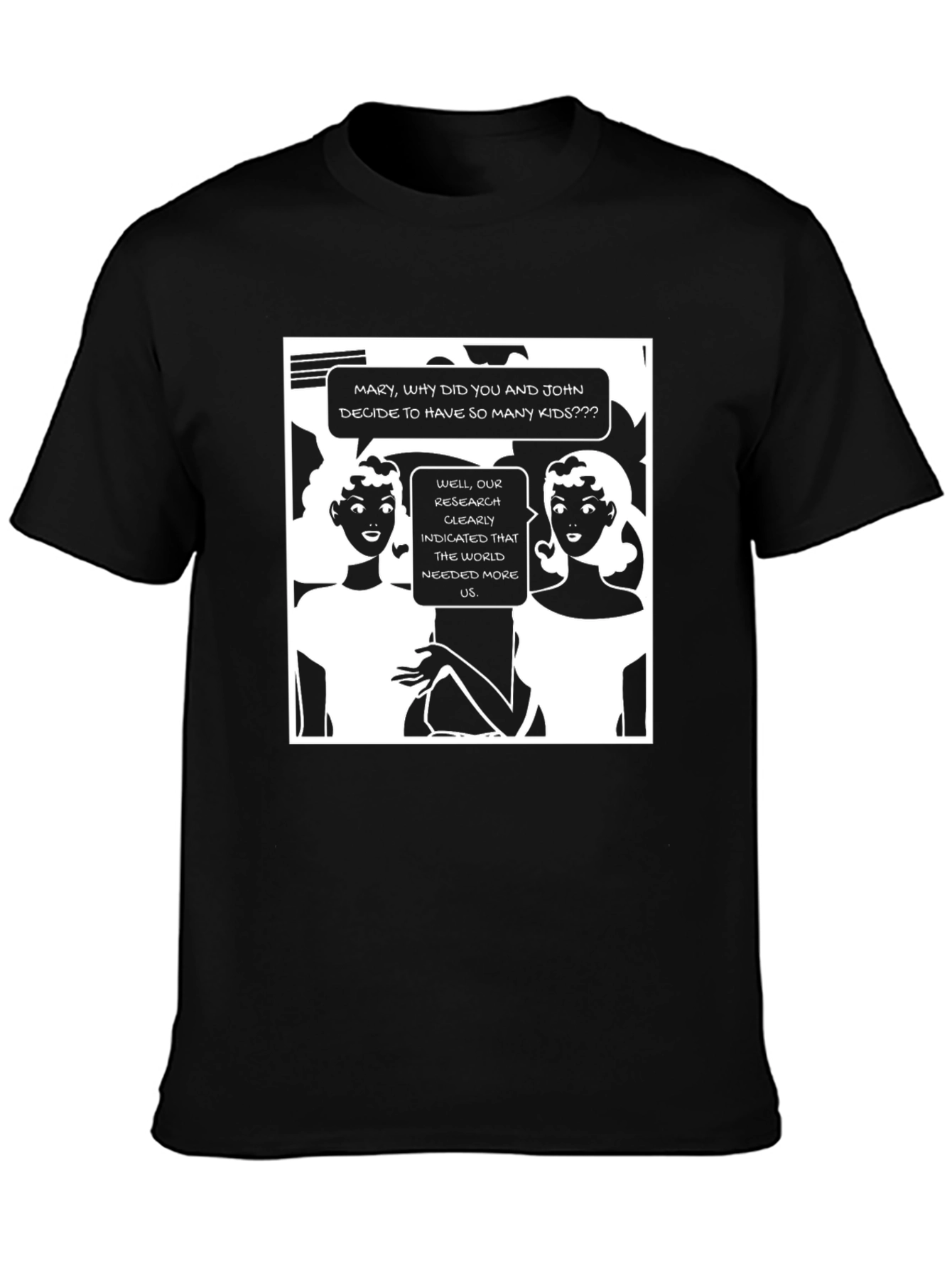 Black Funny 'More Kids' Graphic T-Shirt view 3