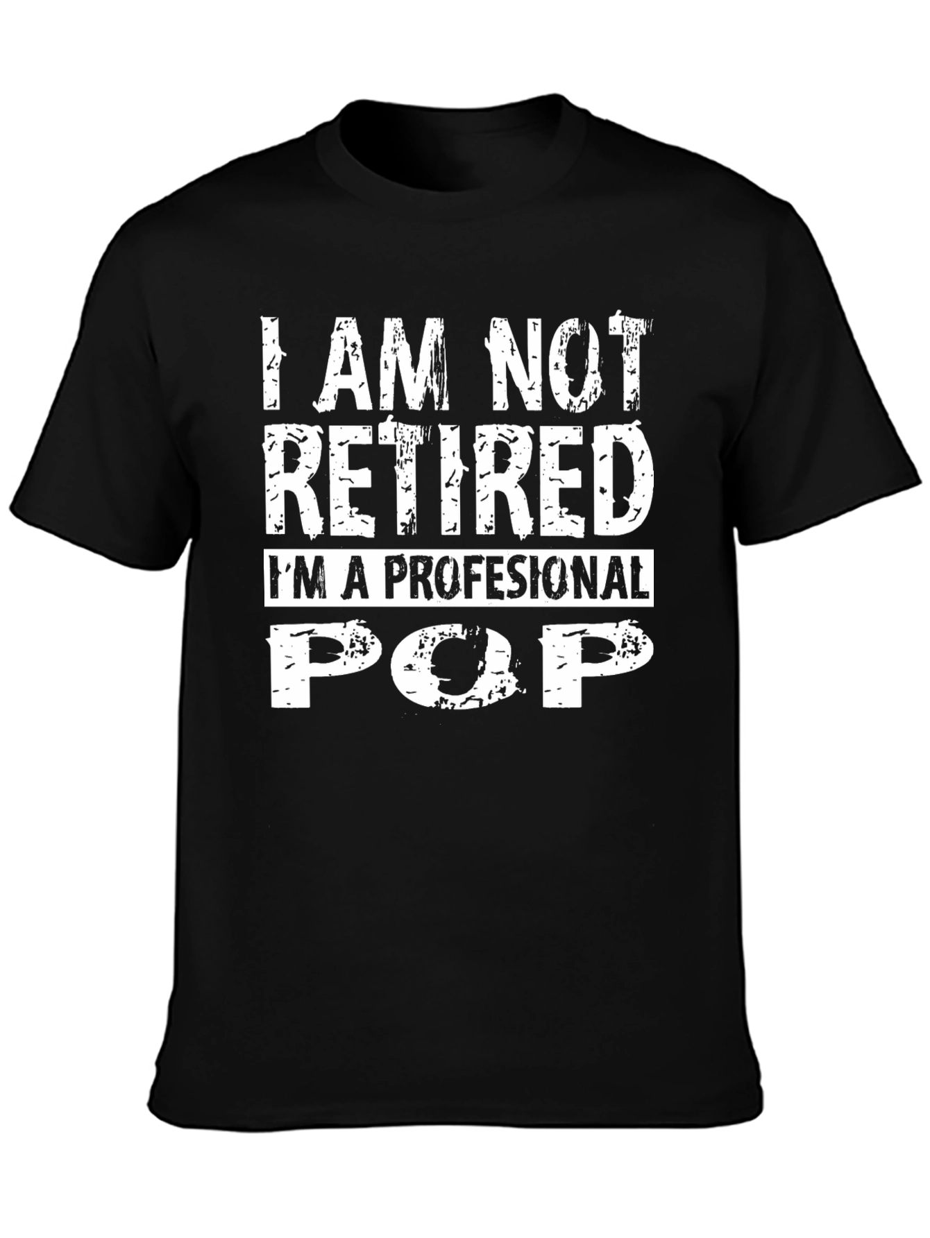 Black Professional Pop Graphic Tee - Black Cotton T-Shirt view 3