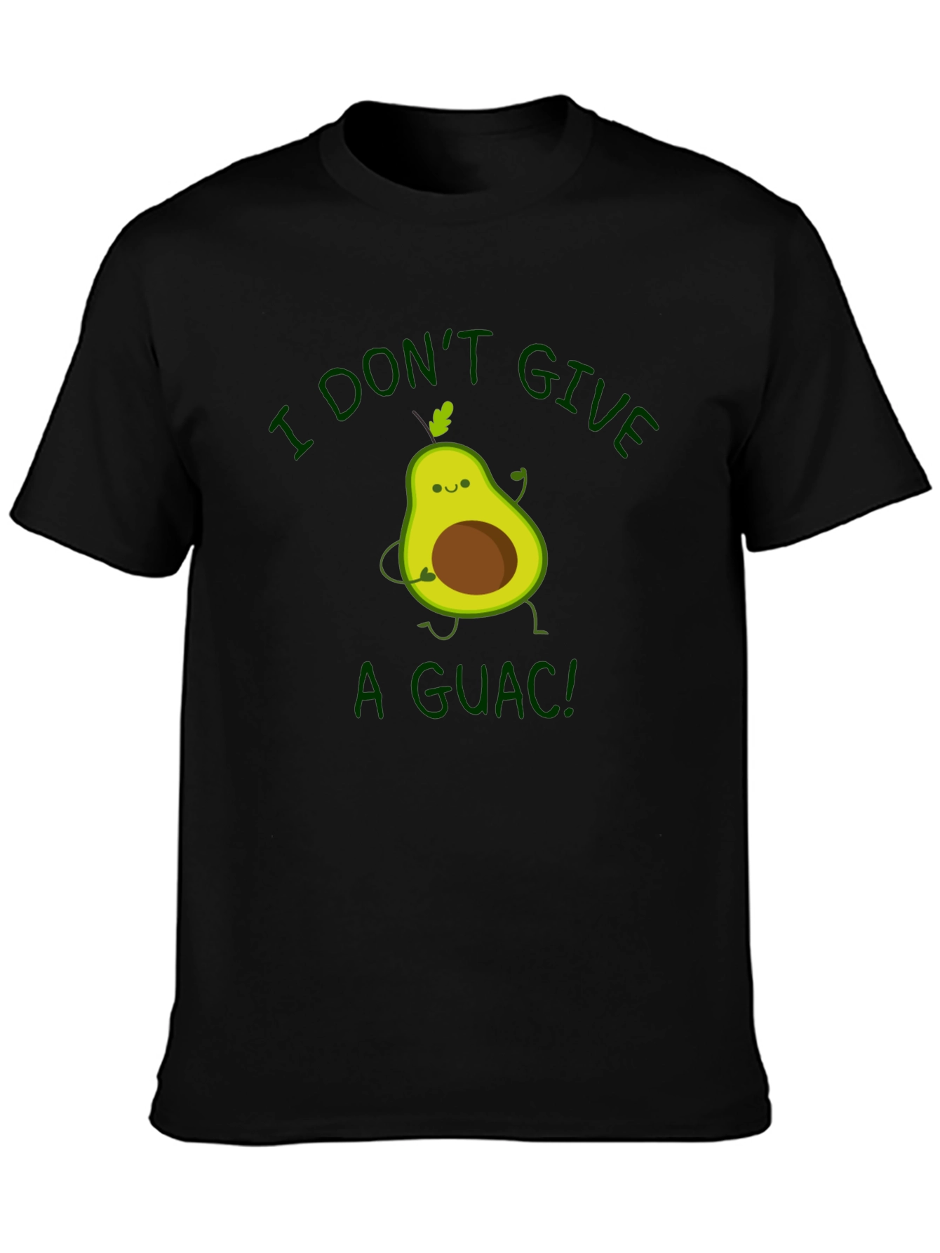 Black I Don't Give a Guac! Avocado Graphic T-Shirt view 3
