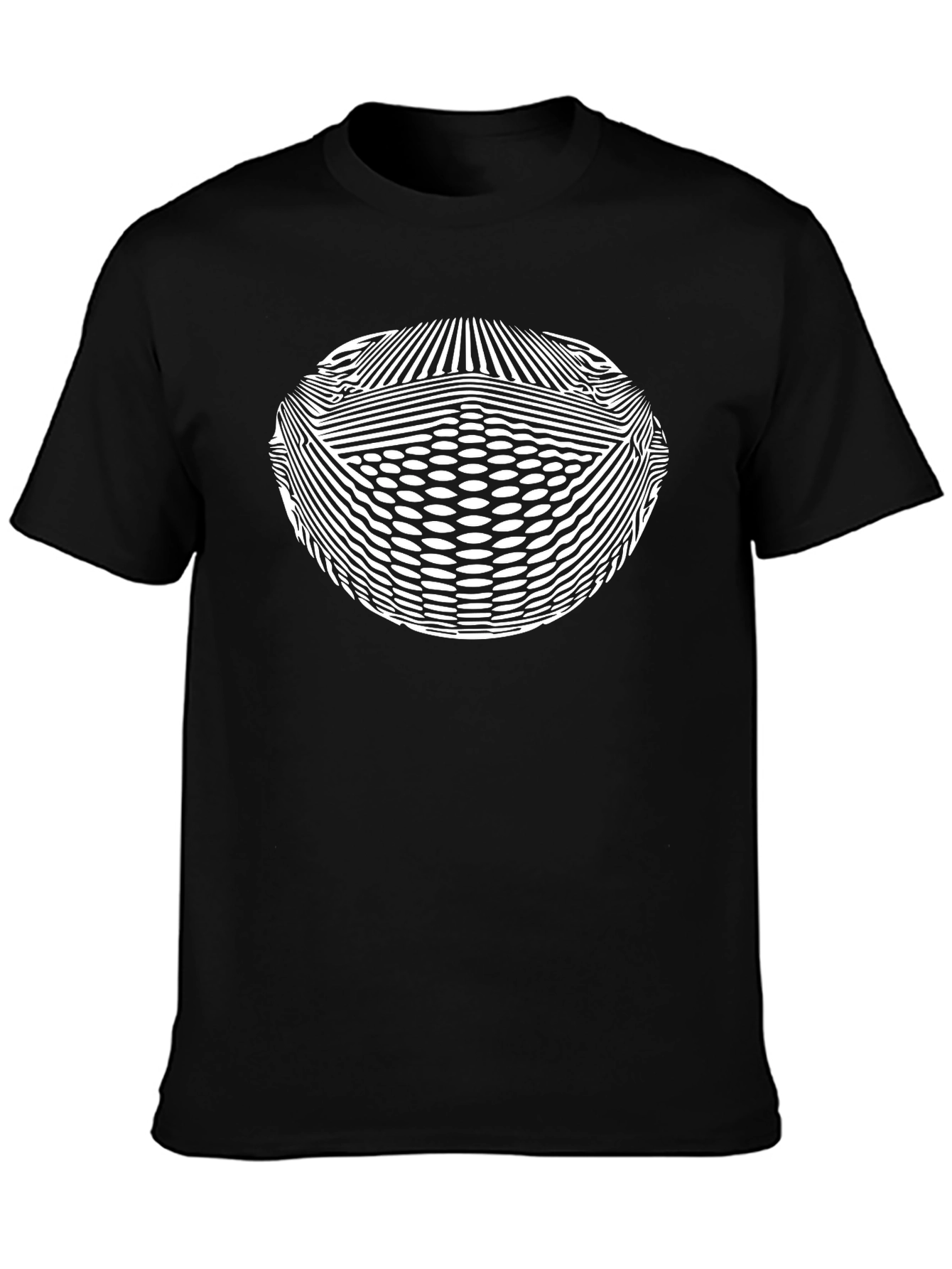Black Optical Illusion Black T-Shirt view 3