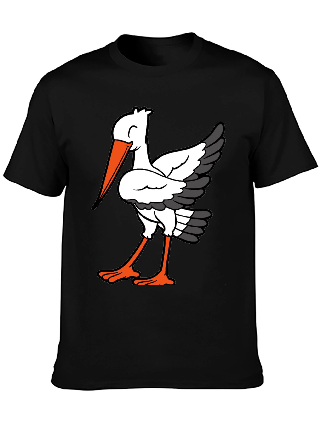 Black Stork Graphic Tee - Casual Comfort T-Shirt view 3