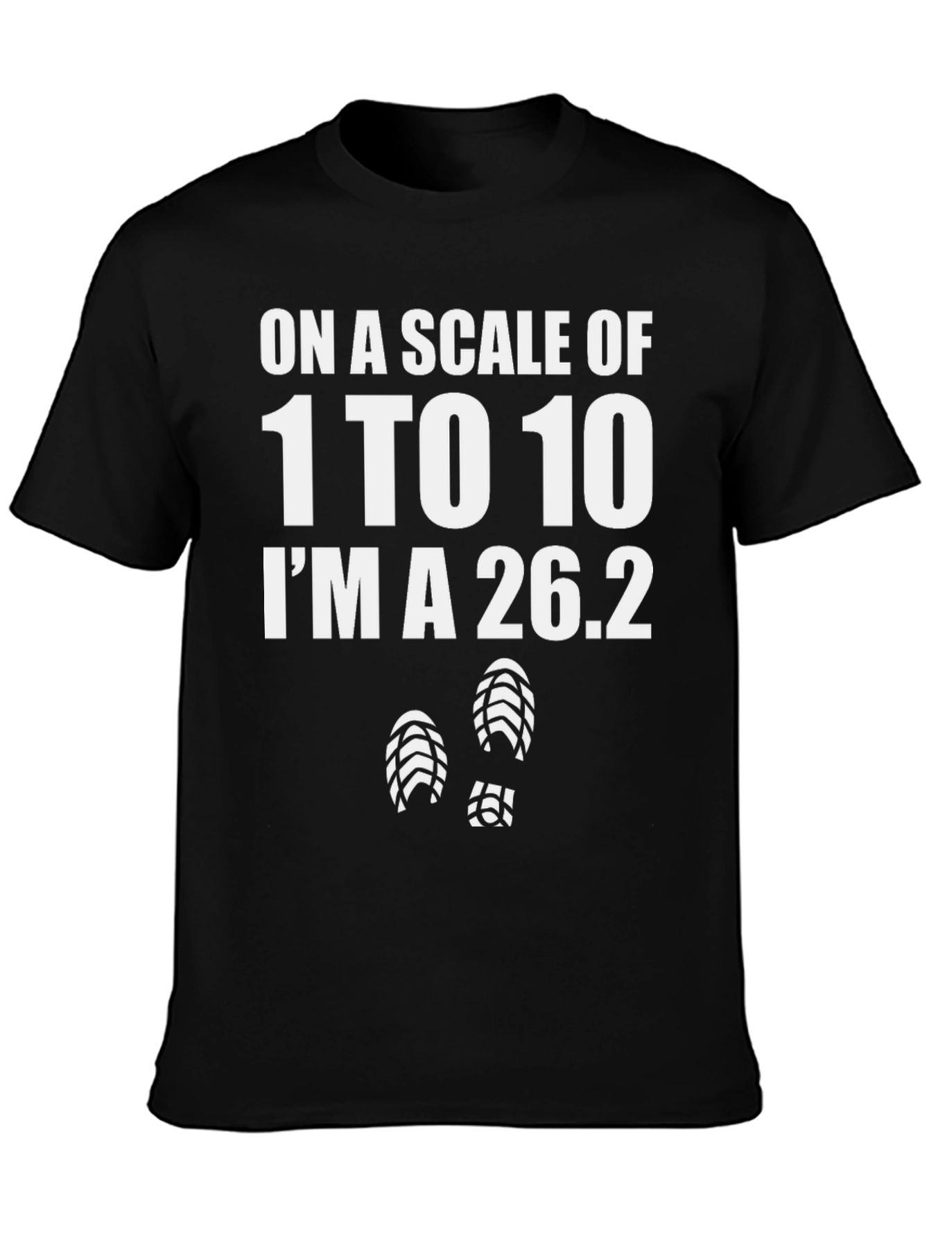 Black Marathon Runner T-Shirt: 1 to 10 I'm a 26.2 view 3
