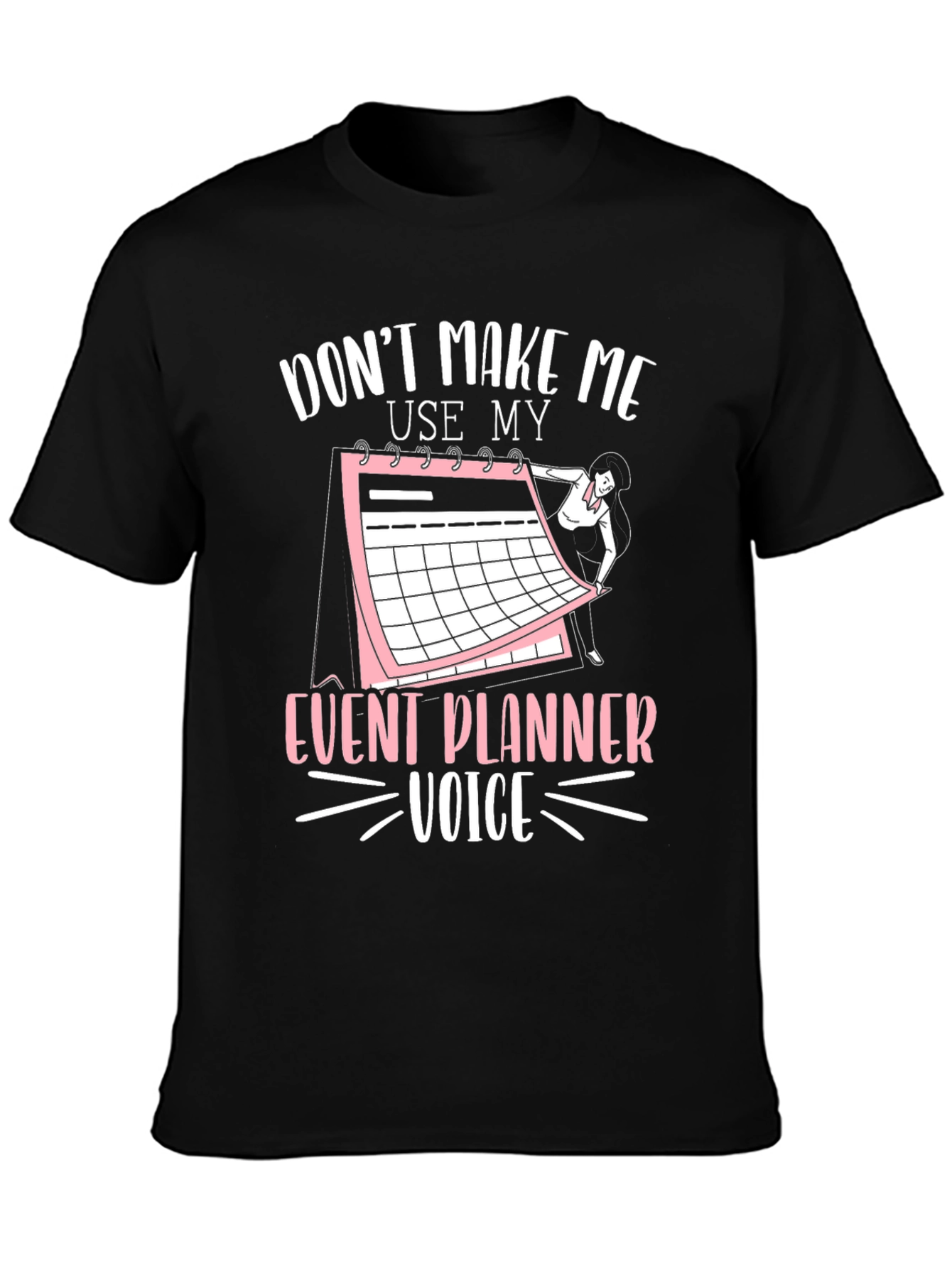 Black Event Planner Voice T-Shirt view 3