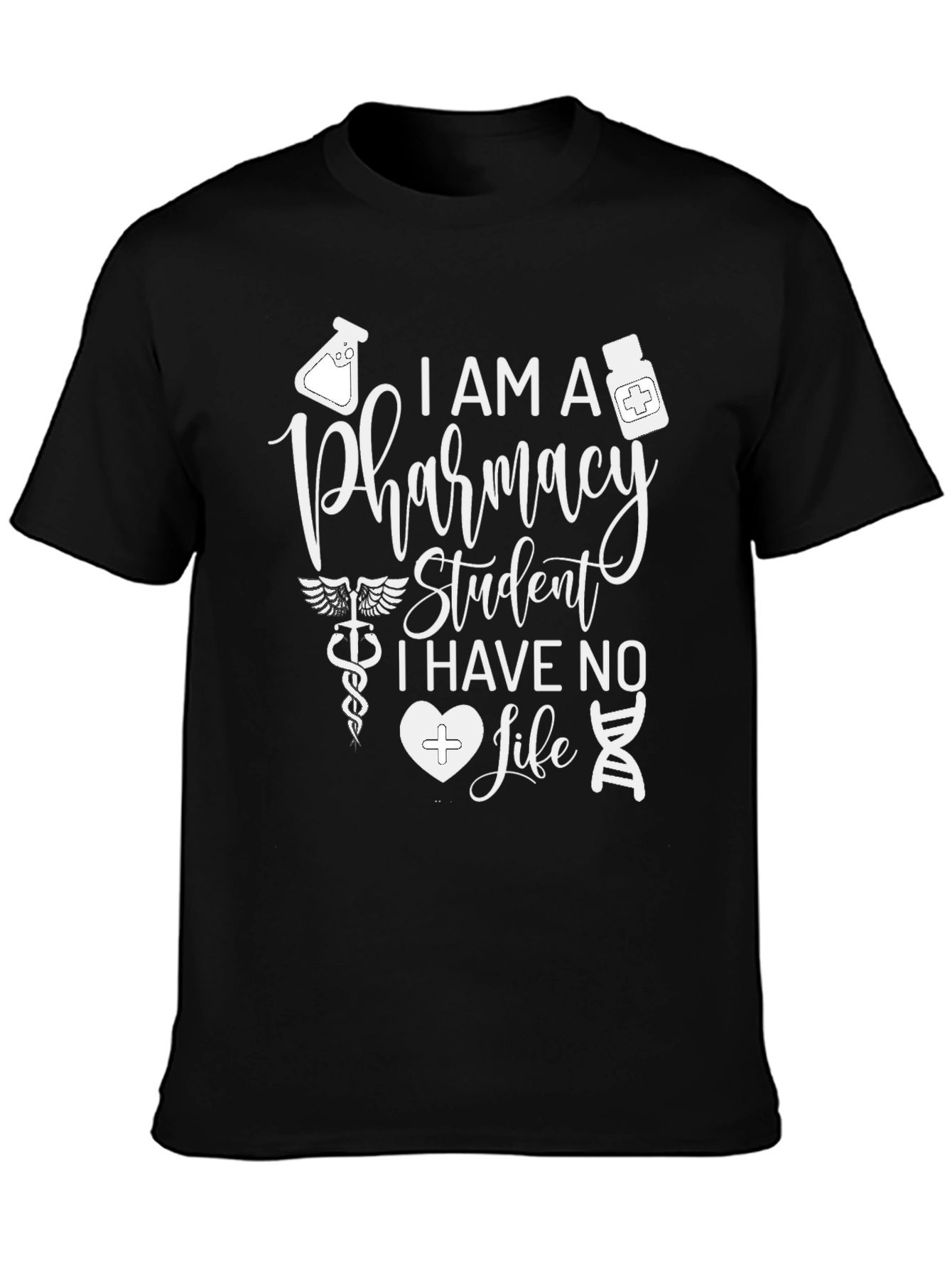 Black Pharmacy Student T-Shirt - Funny Design view 3