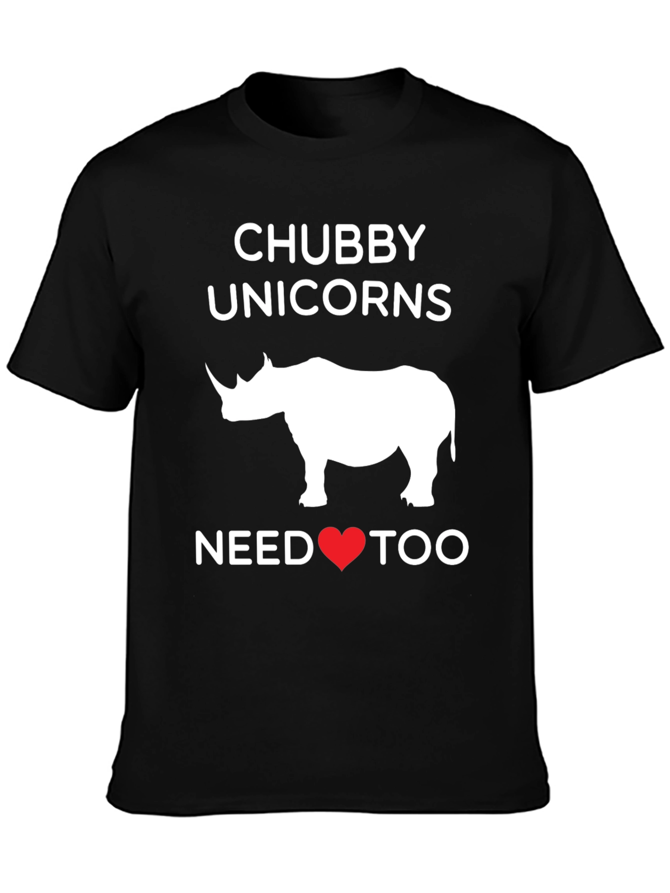 Black Chubby Unicorns Need Love T-Shirt, Funny Graphic Tee view 3