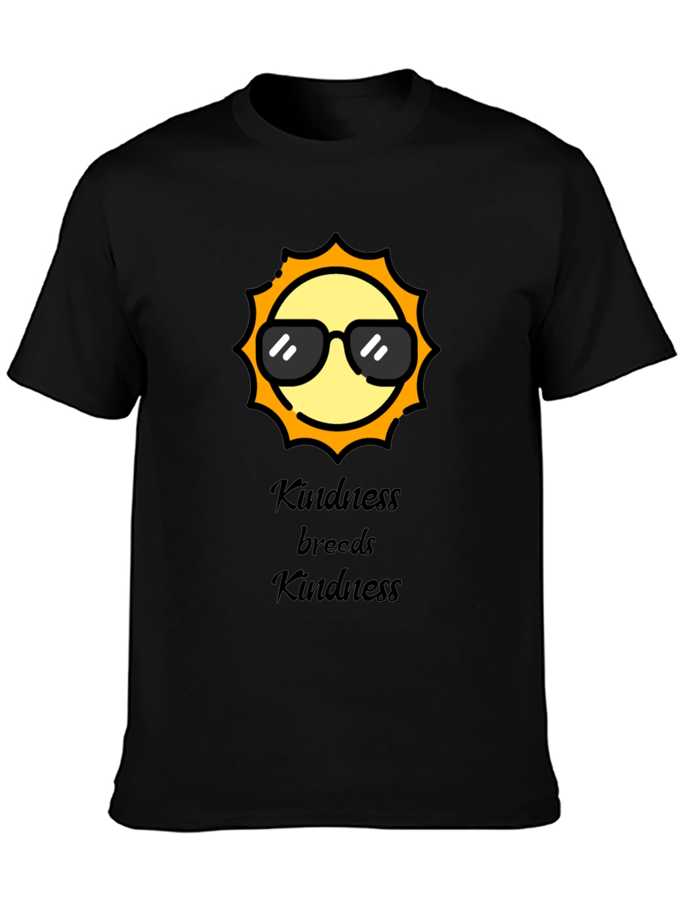 Black Kindness Breeds Kindness Black T-Shirt view 3