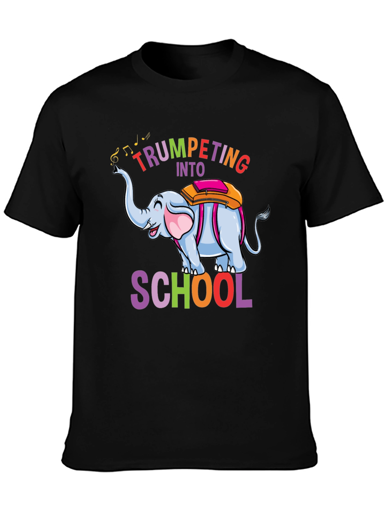 Black Trumpeting Into School Graphic Tee view 3