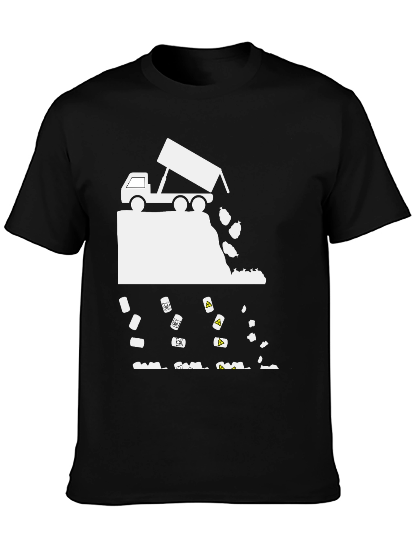 Black Dump Truck T-Shirt - Funny Toxic Waste Design view 3