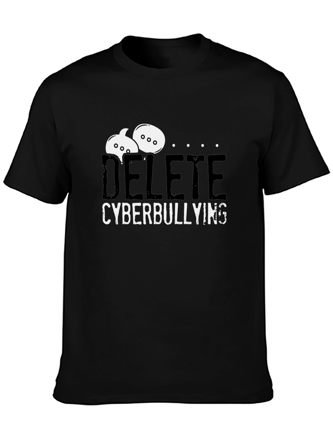 Black Delete Cyberbullying T-Shirt - Anti-Bullying Tee view 3