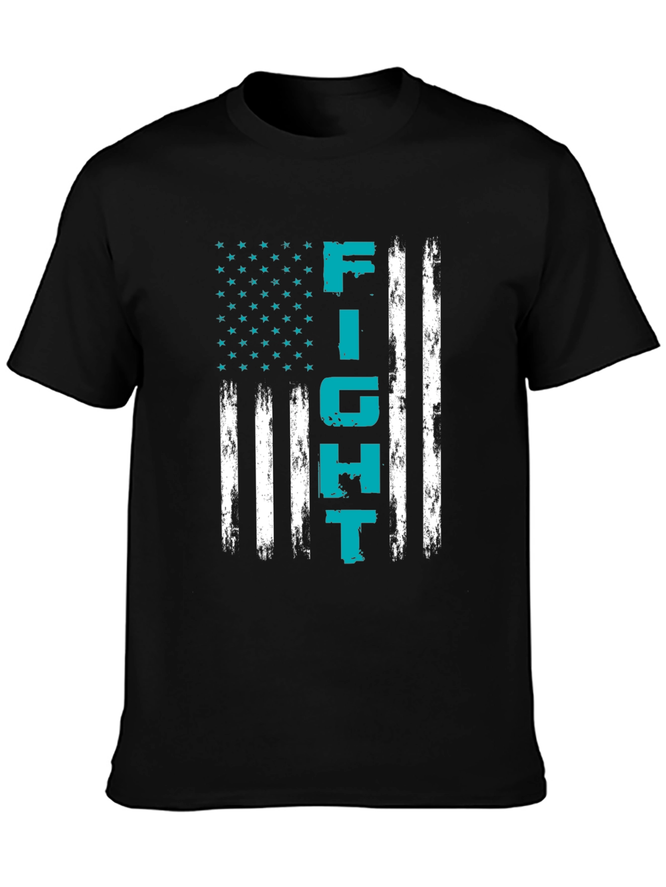 Black Fight American Flag Black T-Shirt view 3