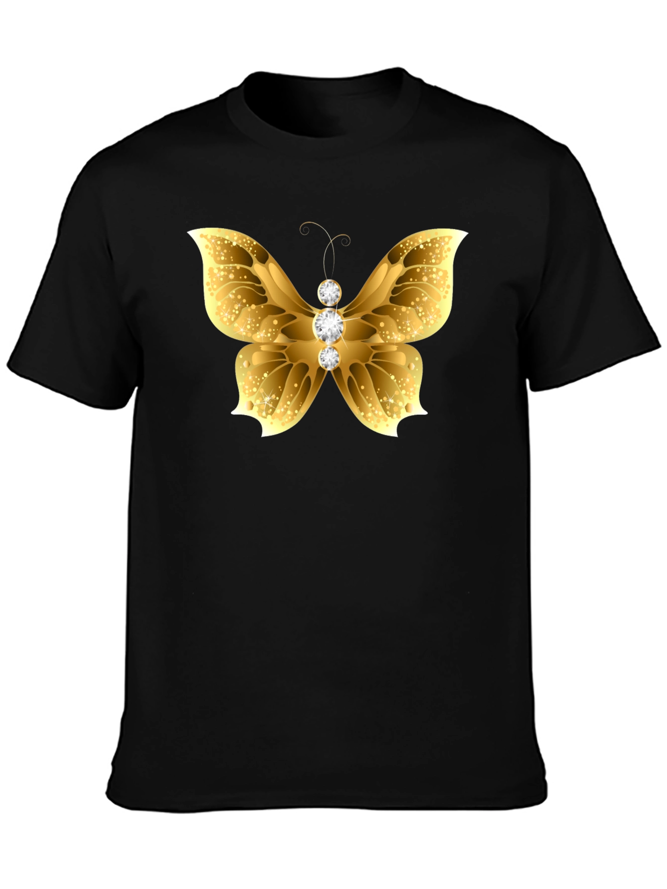Black Golden Butterfly Tee view 3