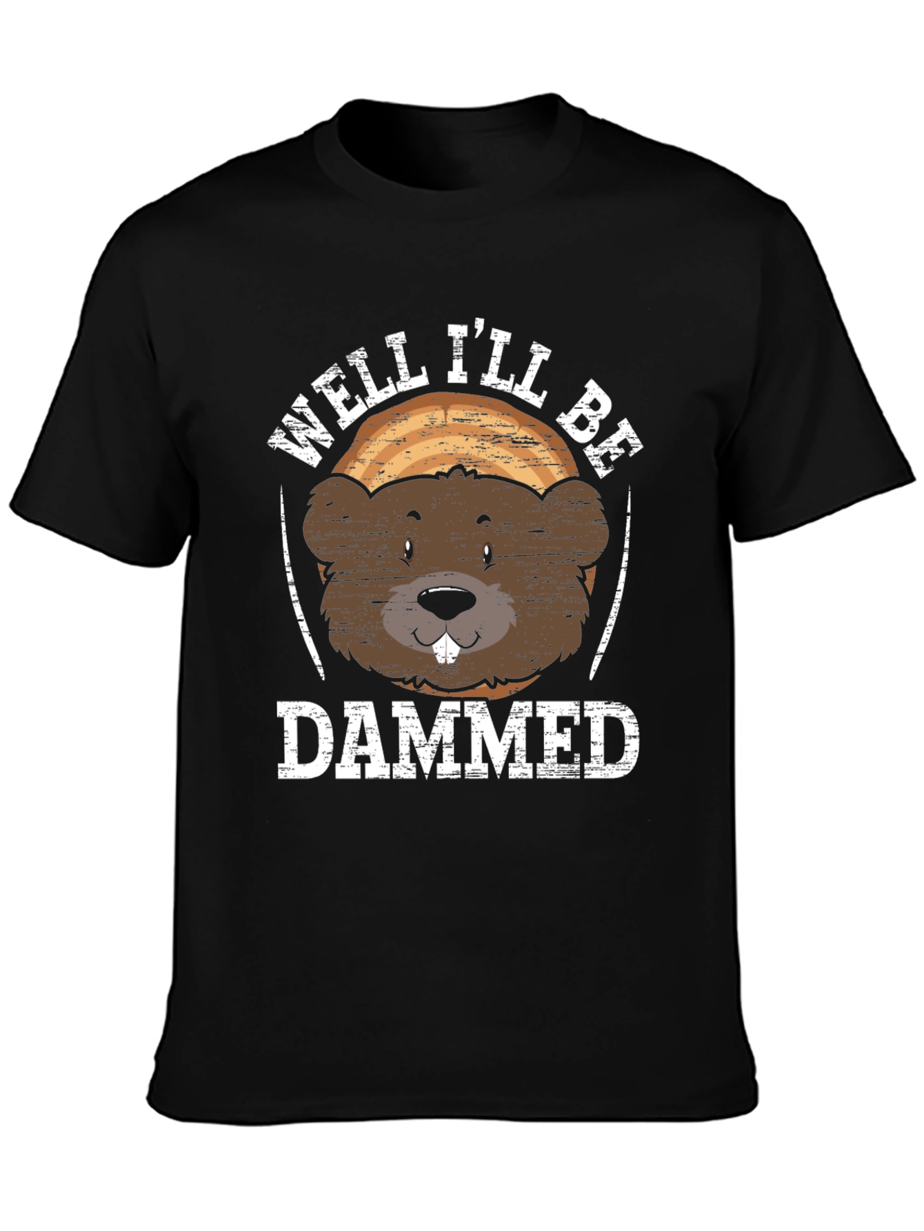 Black Well I'll Be Dammed Beaver Graphic T-Shirt view 3