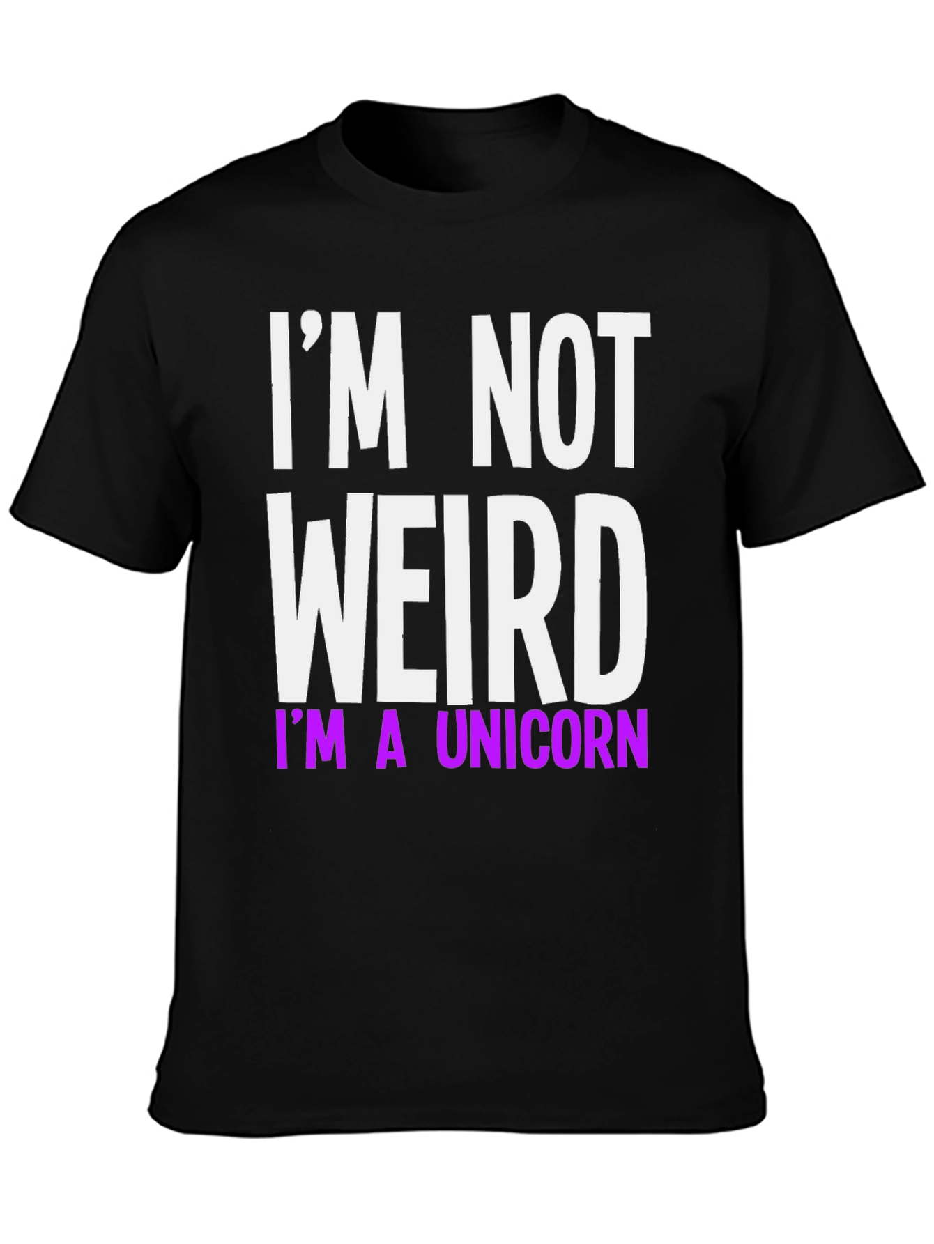 Black I'm Not Weird I'm A Unicorn T-Shirt view 3