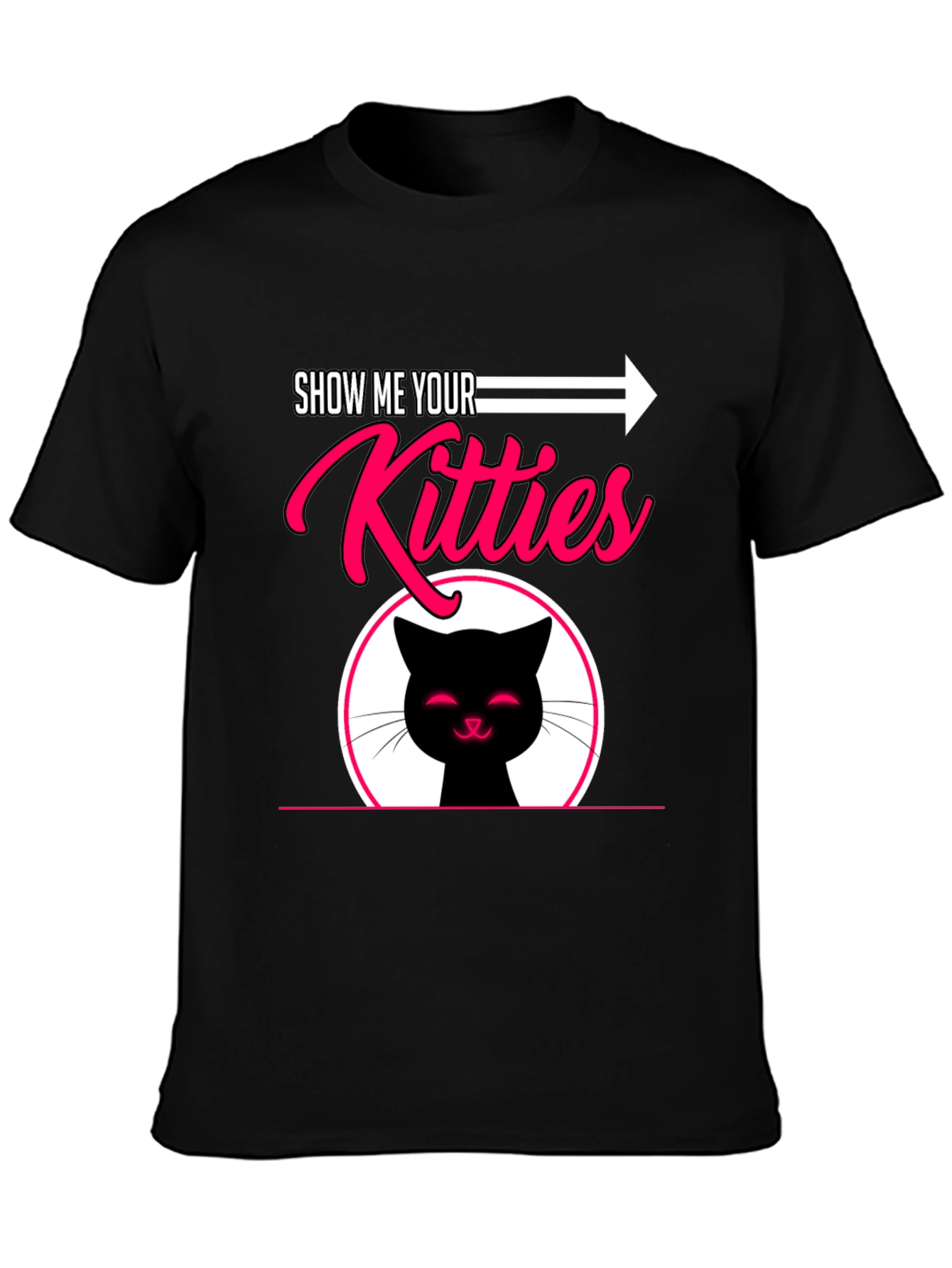 Black Show Me Your Kitties Graphic T-Shirt view 3