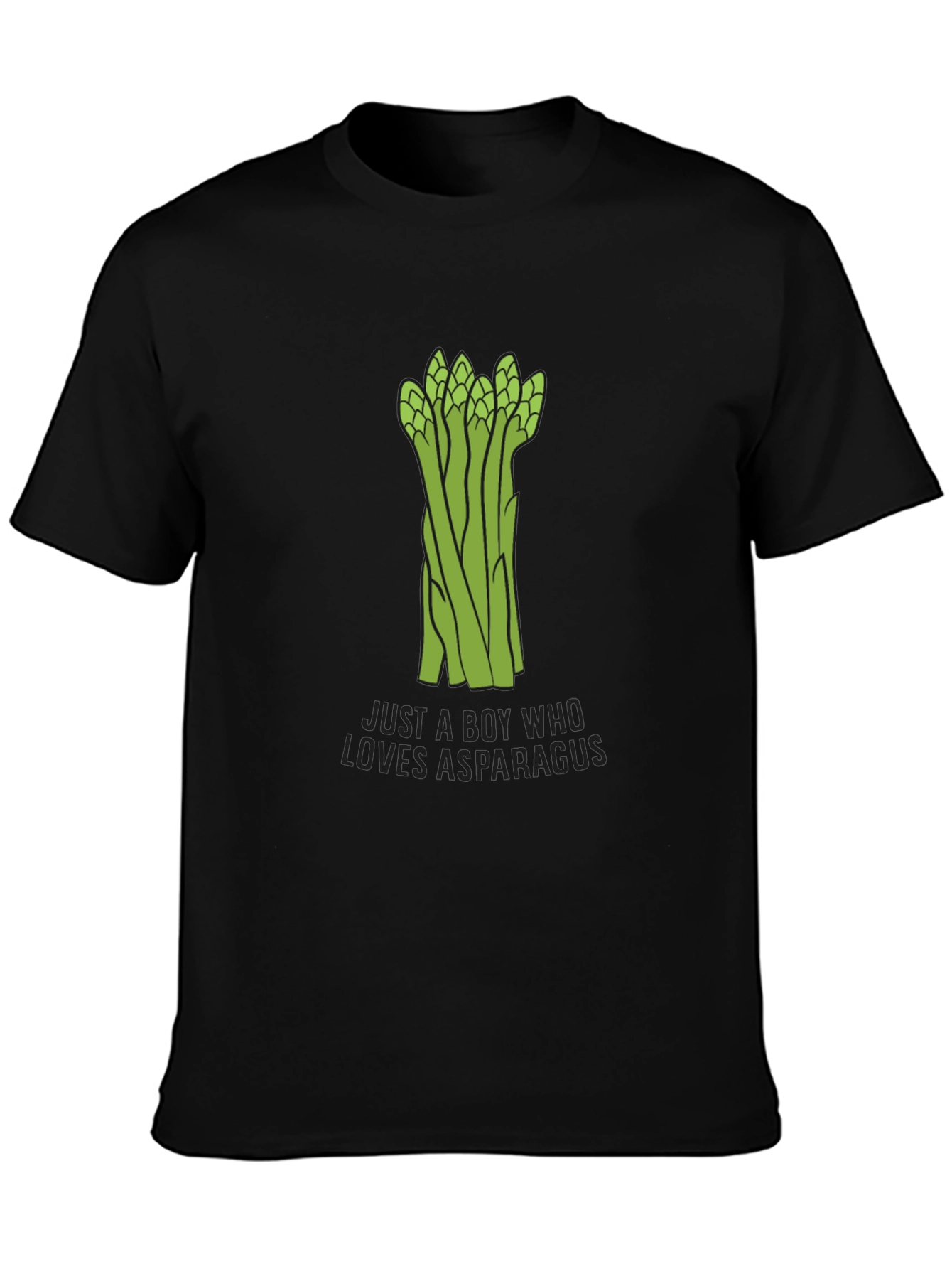 Black Asparagus Lover Men's Black T-Shirt - Funny Foodie Tee view 3