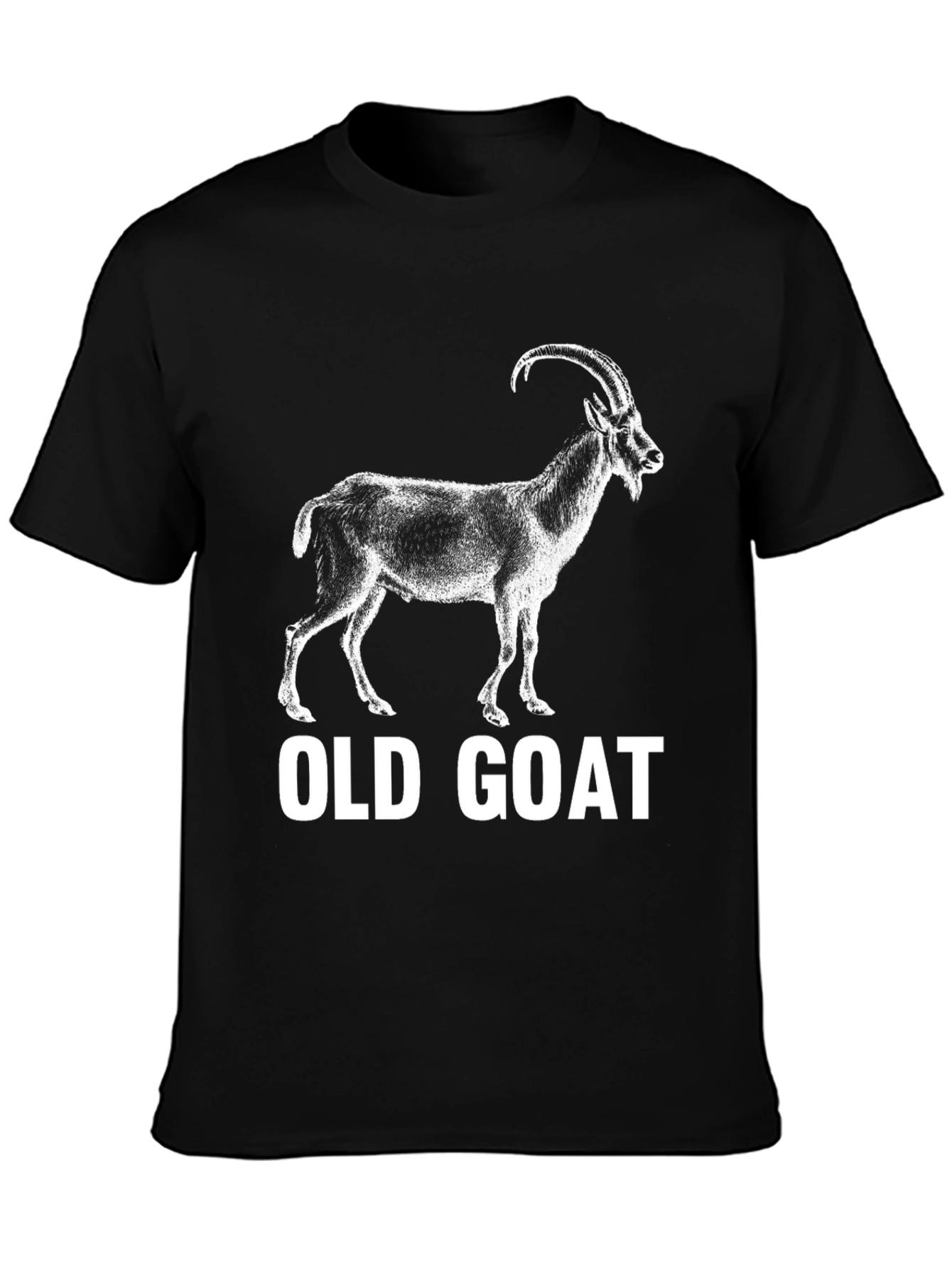 Black Old Goat T-Shirt - Unique Animal Graphic Tee view 3