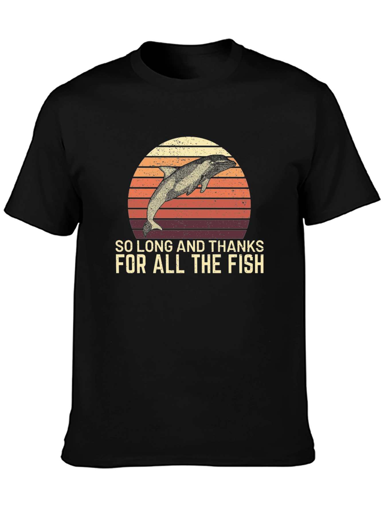 Black So Long and Thanks for All the Fish T-Shirt view 3