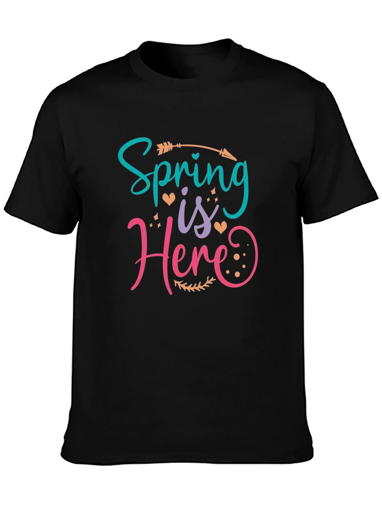 Black Spring is Here T-Shirt - Black Cotton Blend view 3