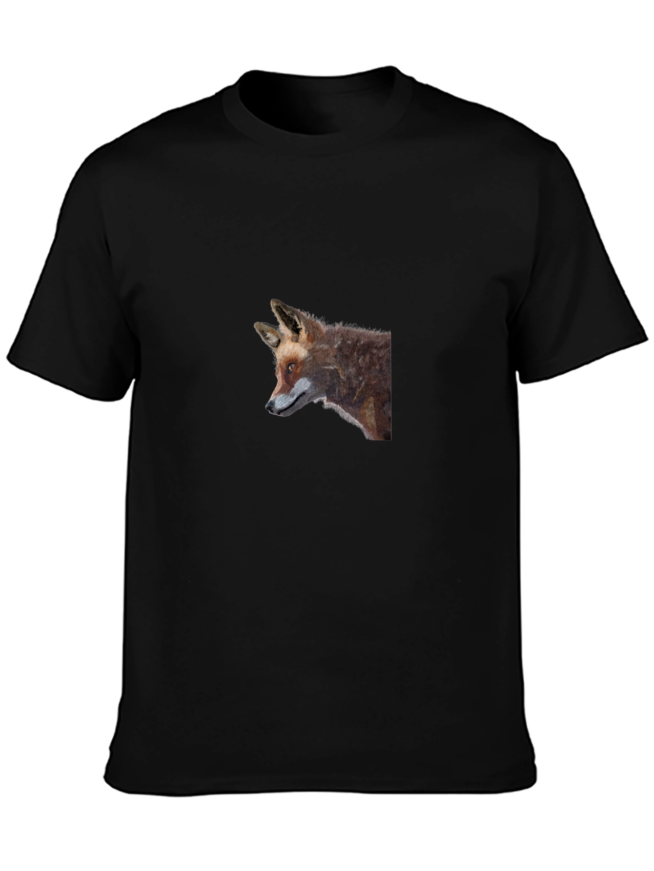 Black Fox Graphic Tee - Black Cotton T-Shirt view 3