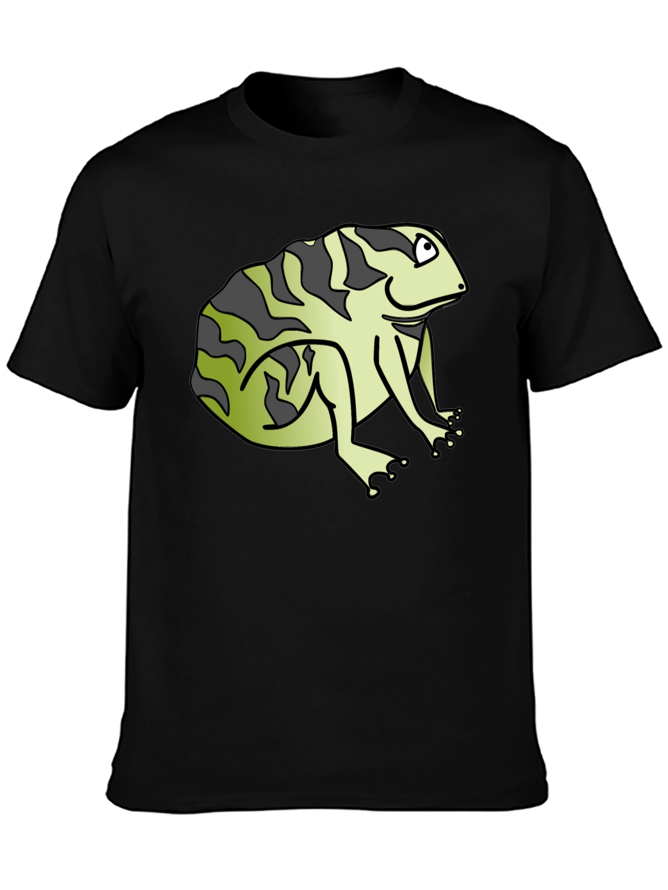 Black Funny Frog Graphic Black T-Shirt view 3