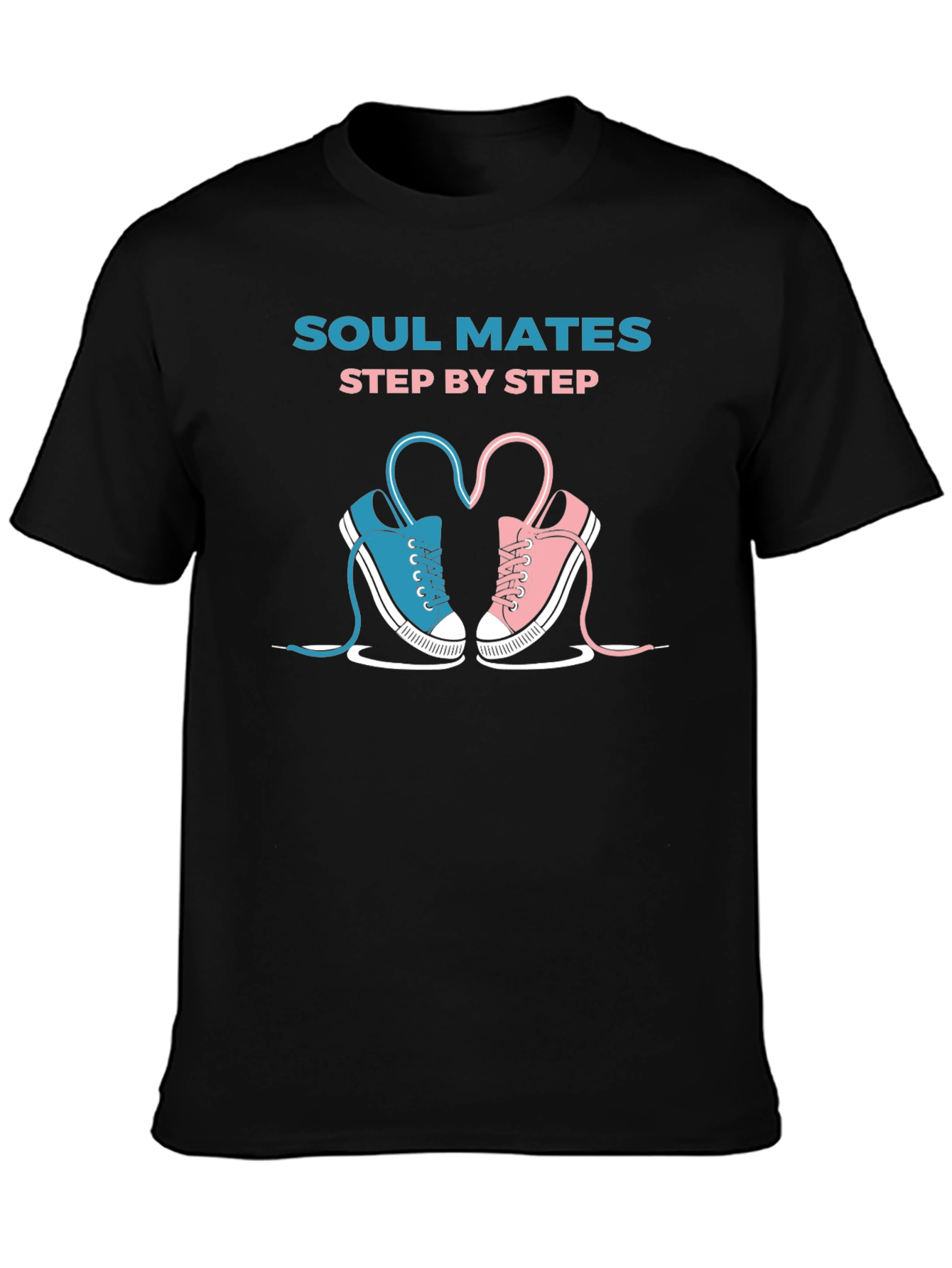 Black Soul Mates Step By Step Graphic T-Shirt view 3