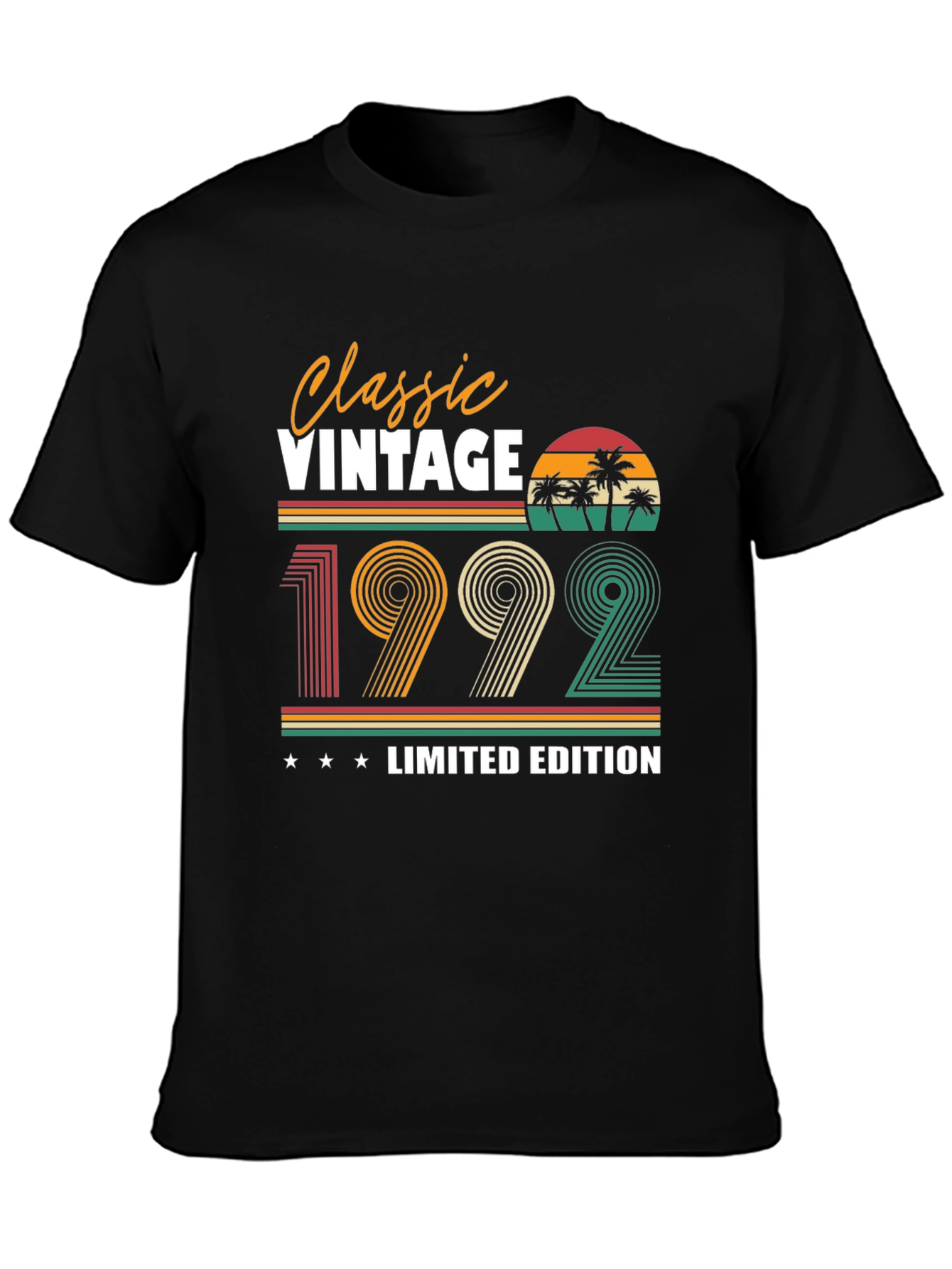 Black Classic Vintage 1992 Limited Edition T-Shirt view 3
