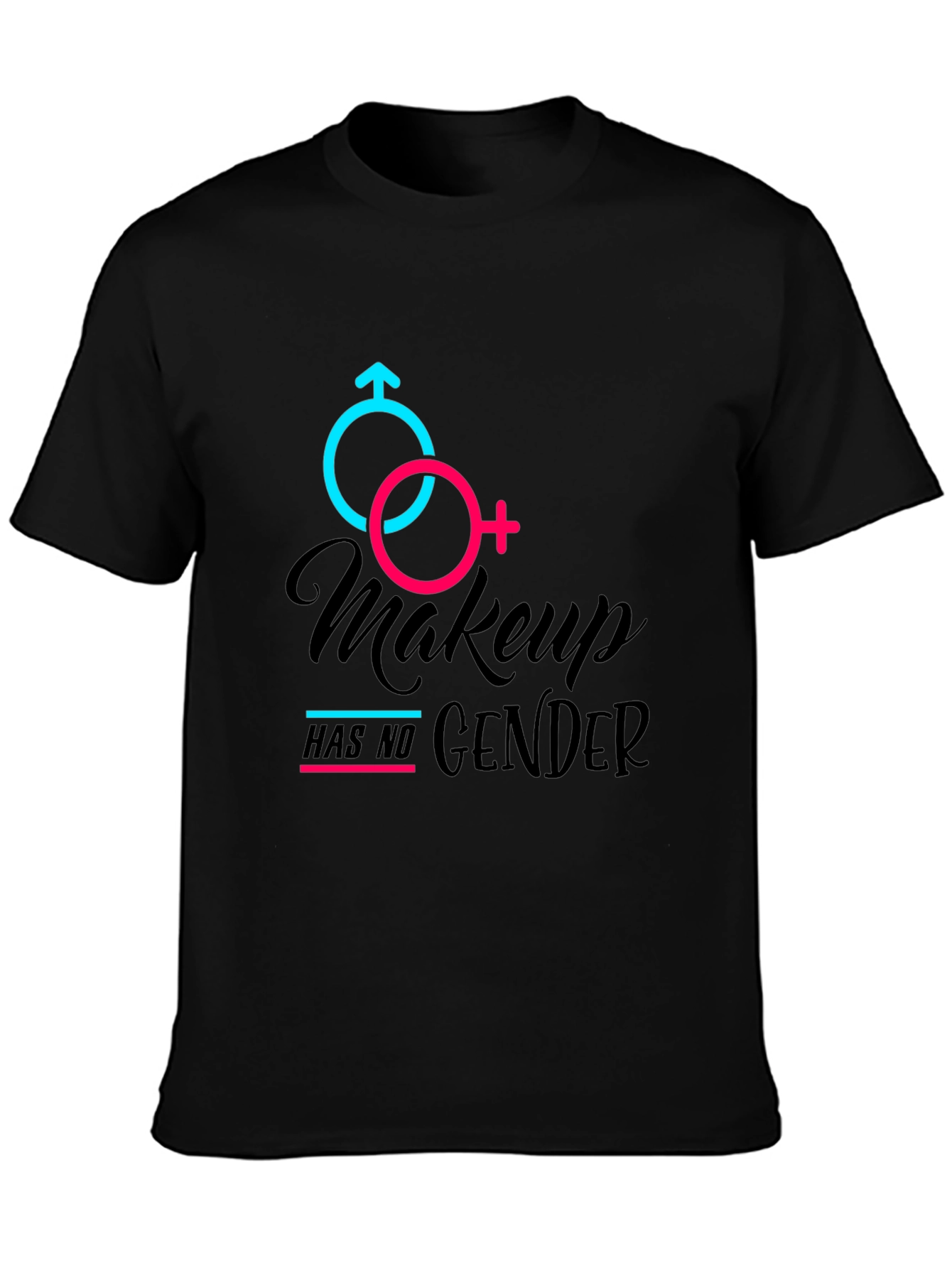 Black Makeup Has No Gender Black Tee view 3