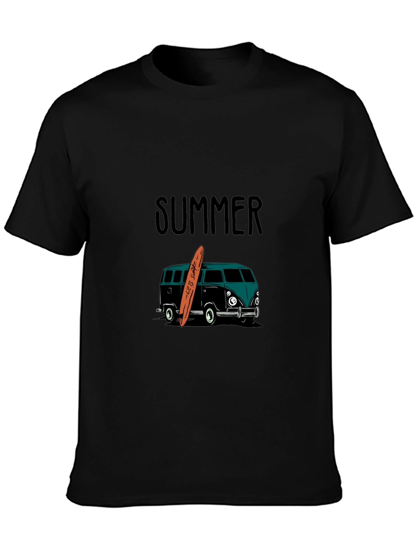 Black Summer Surf Van Graphic Tee - Black view 3