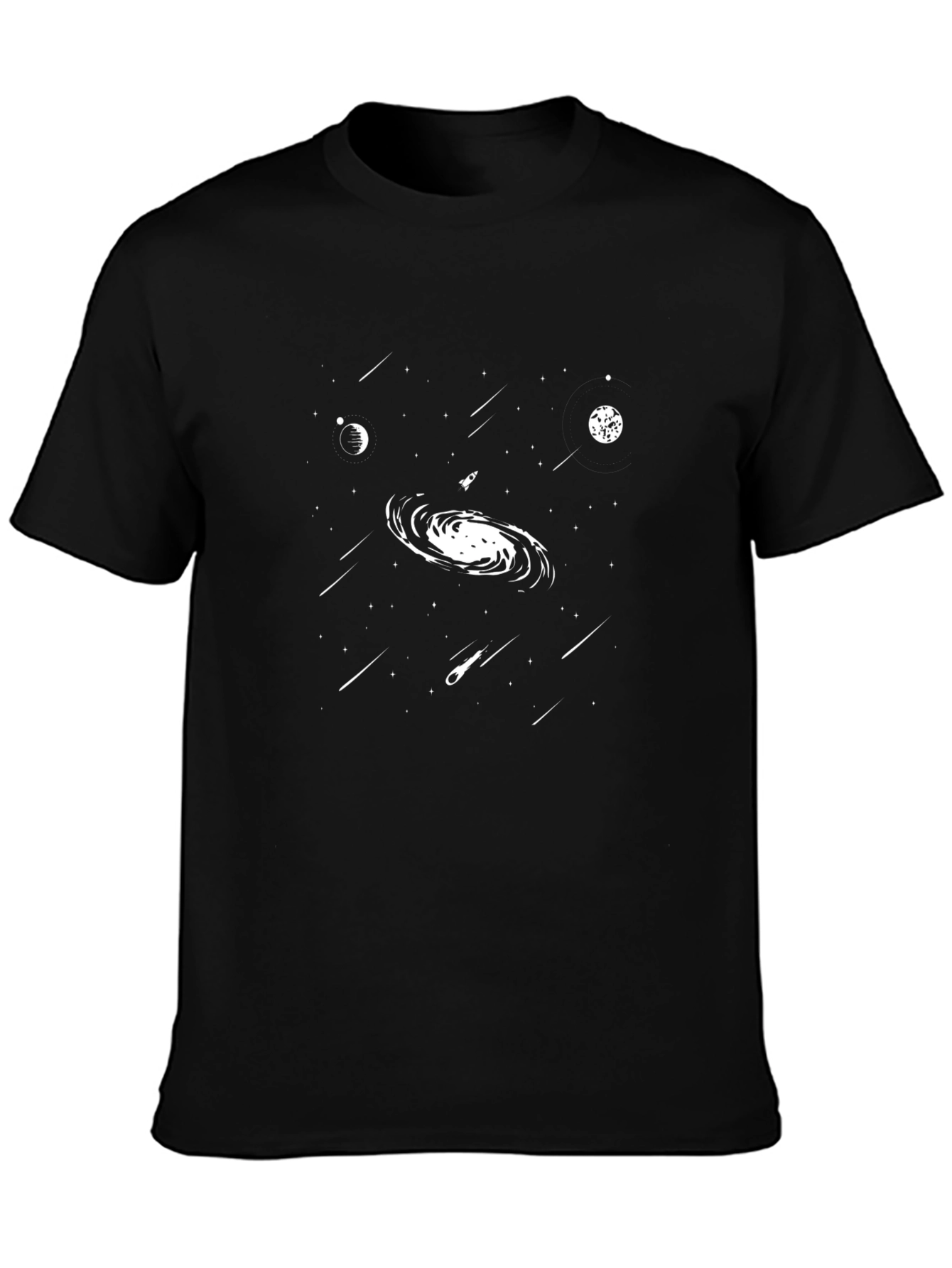 Black Galaxy Graphic T-Shirt - Black Cotton Blend view 3
