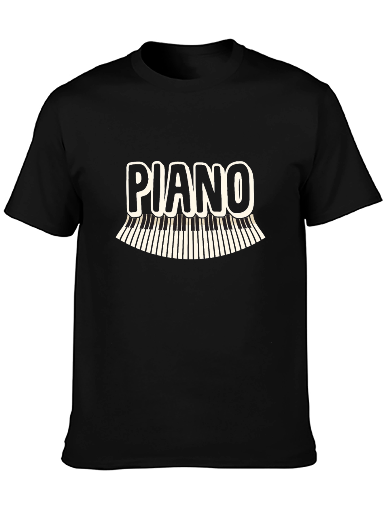 Black Piano Keys Graphic T-Shirt view 3