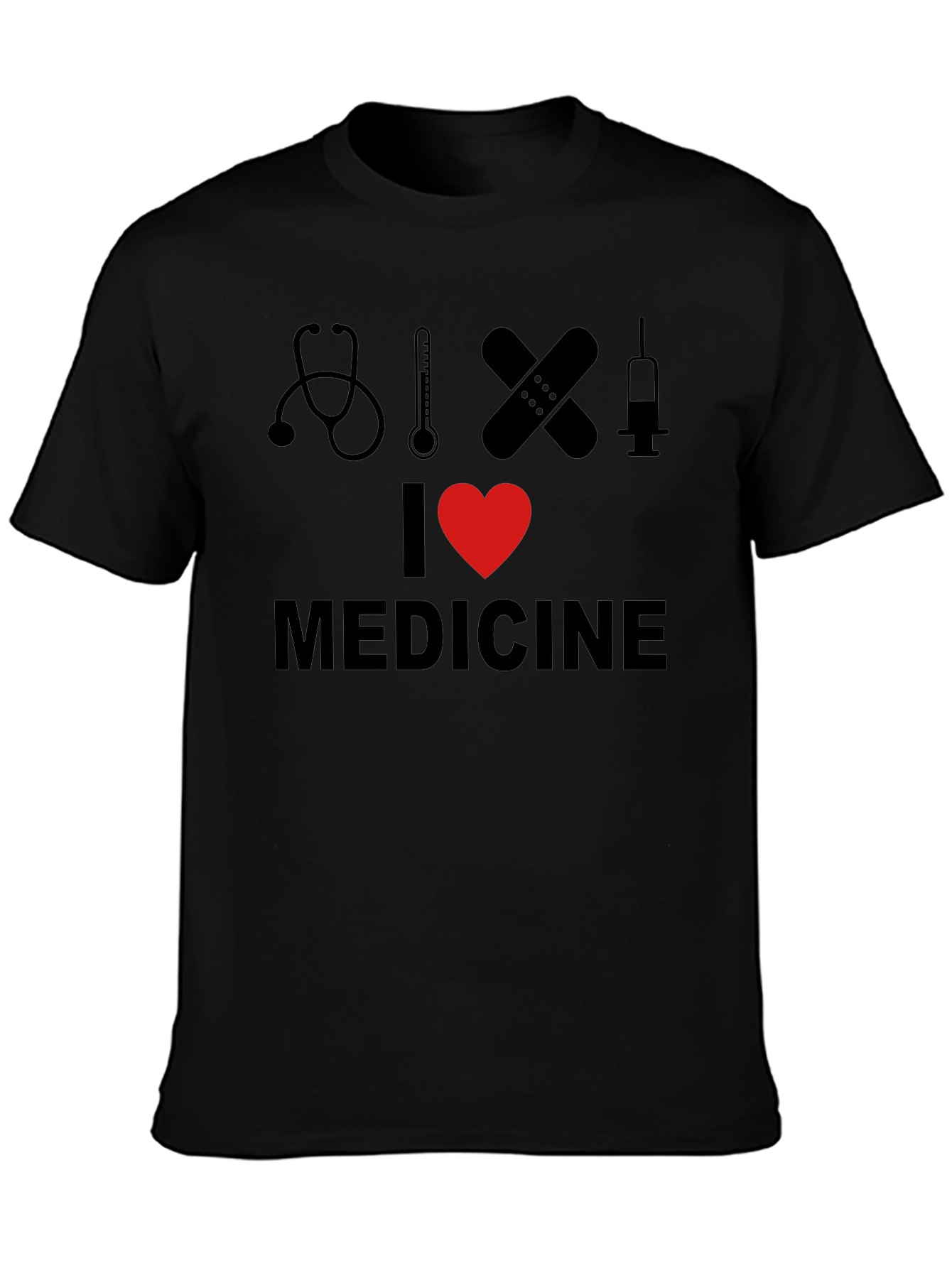 Black I Love Medicine Graphic T-Shirt view 3