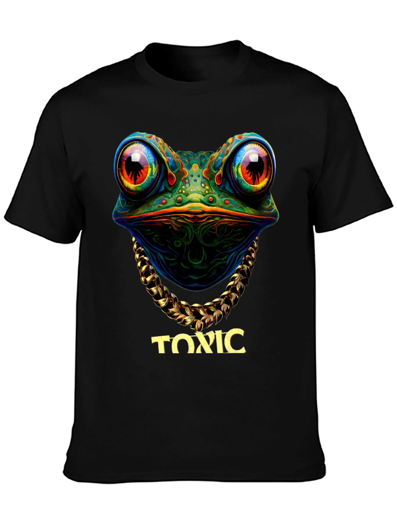 Black Toxic Frog Graphic T-Shirt - Unique Design view 3