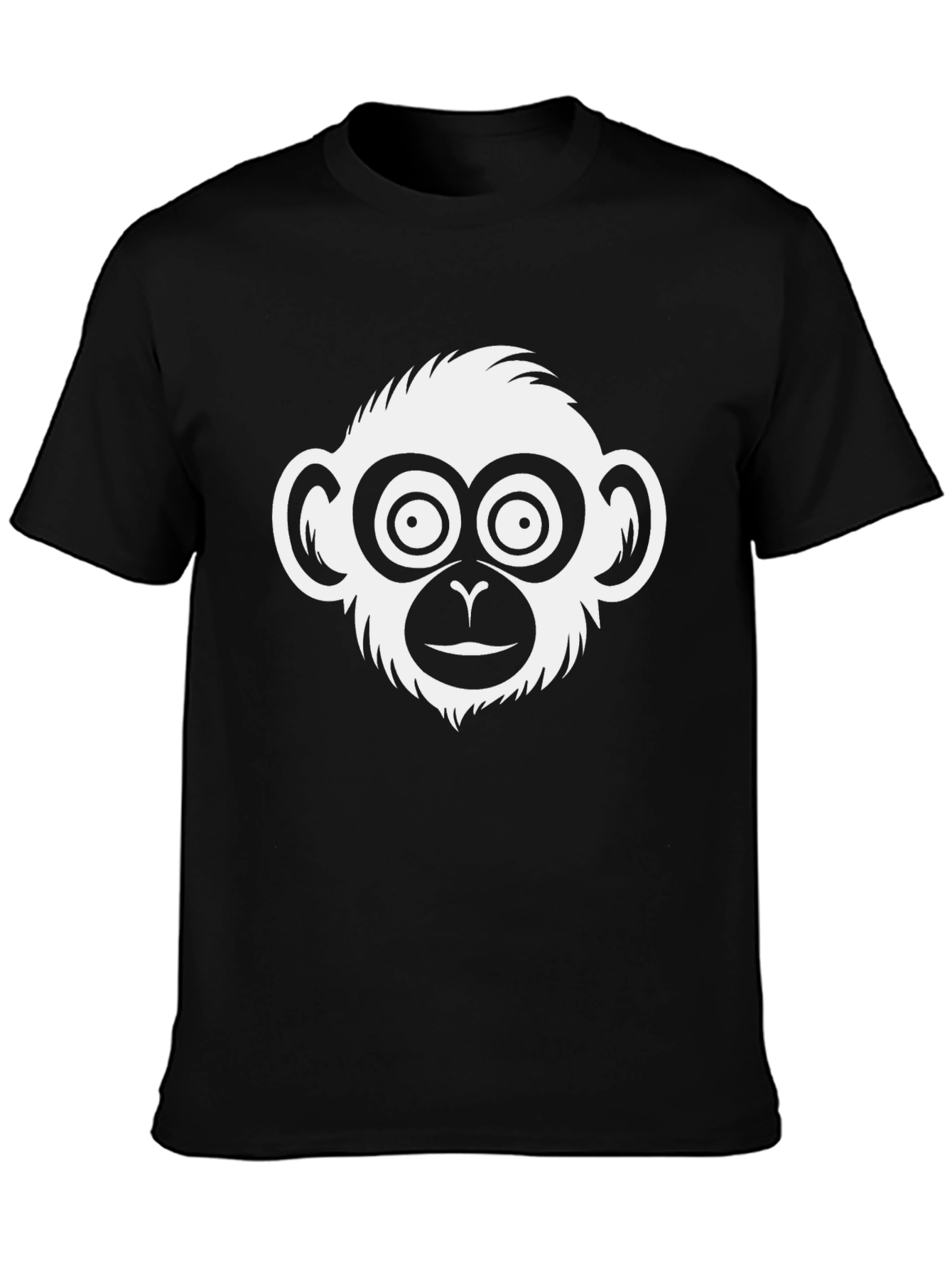 Black Monkey Face Graphic T-Shirt - Casual Black Tee view 3