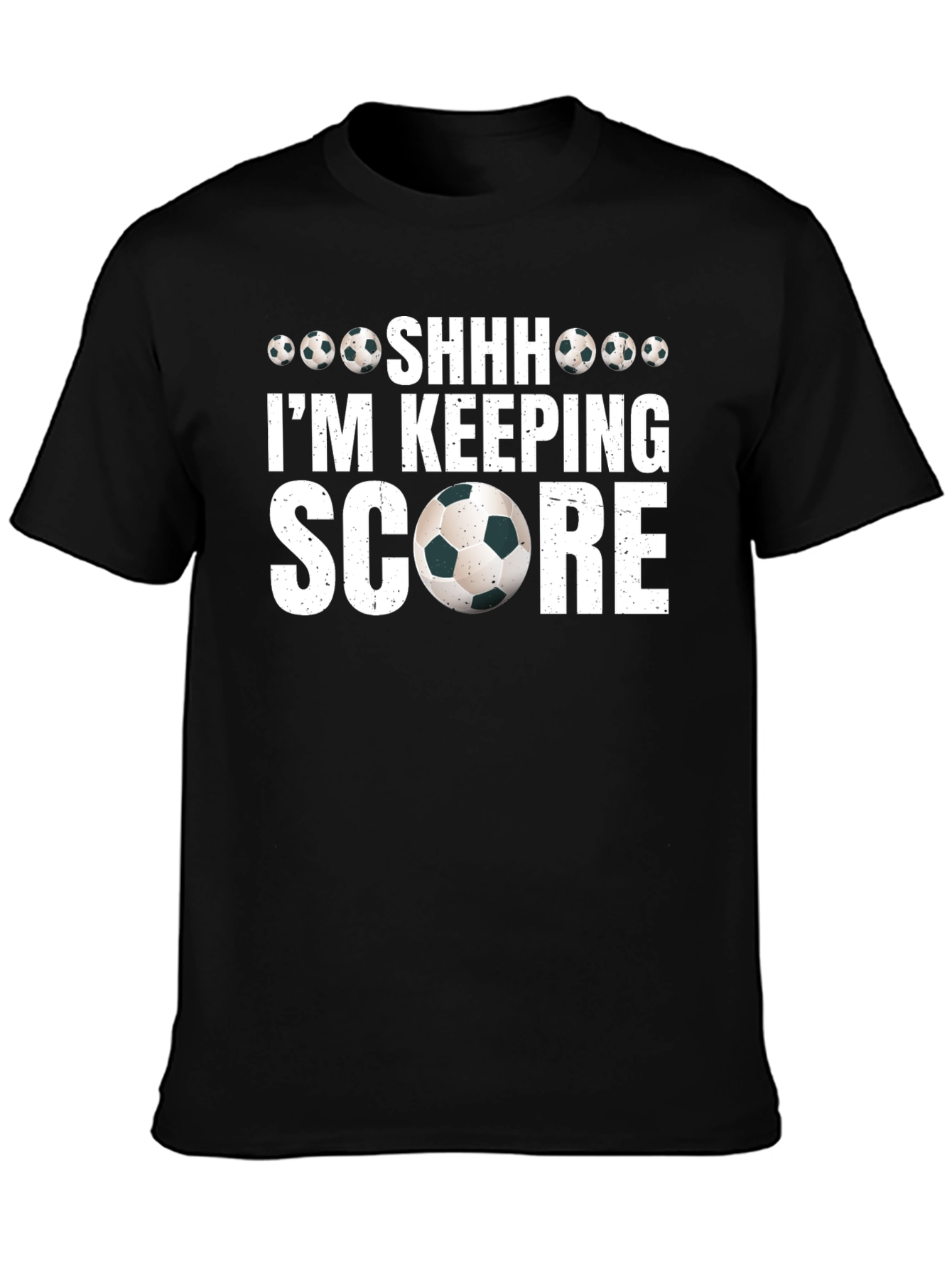Black Soccer Fan T-Shirt - I'm Keeping Score! view 3