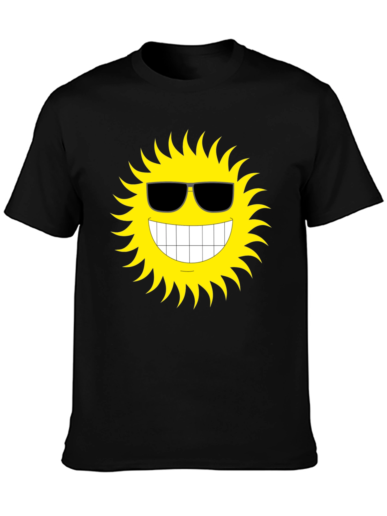 Black Cool Sun Graphic T-Shirt - Black Cotton Tee view 3