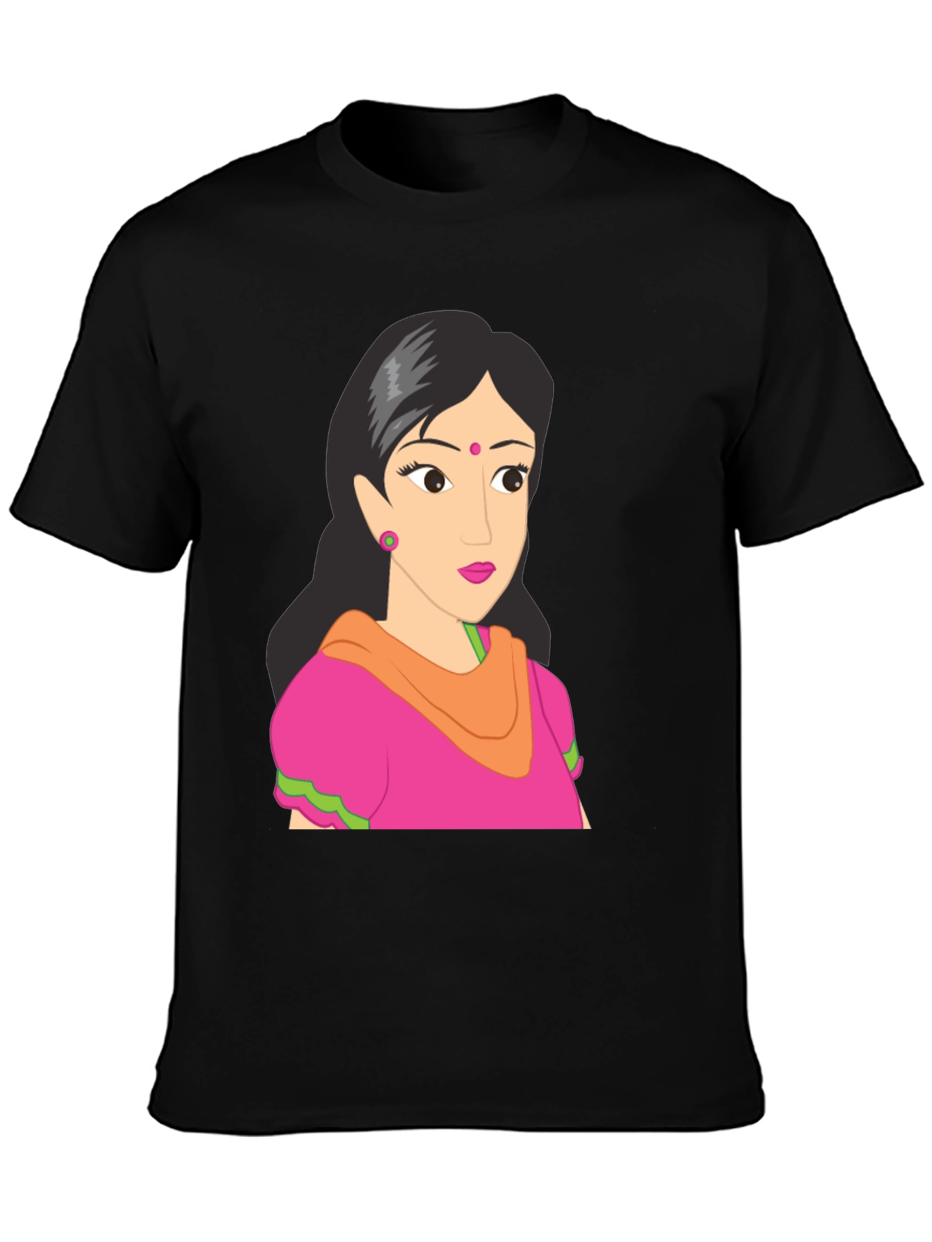 Black Cartoon Graphic T-Shirt - Black view 3